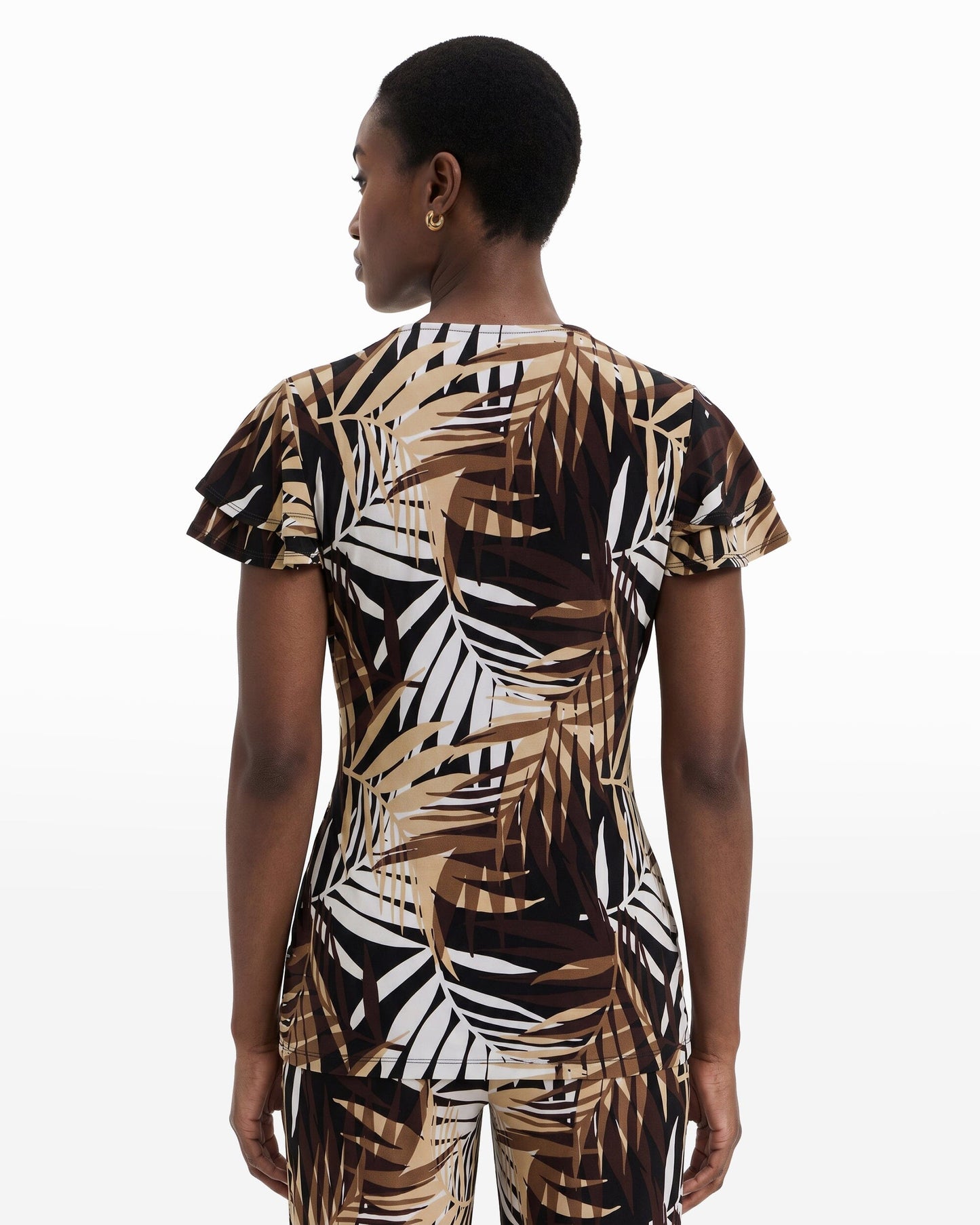 Anne Klein Leo Wrap Top with Flutter Sleeves
