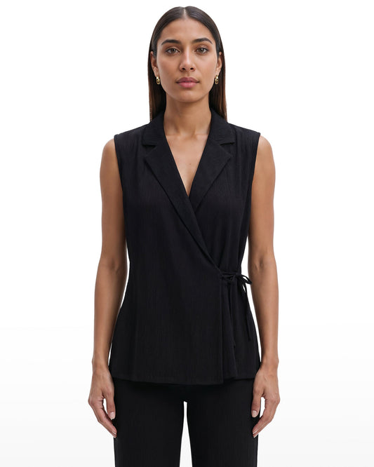 Anne Klein Sleeveless V-Neck Wrap Knit Top