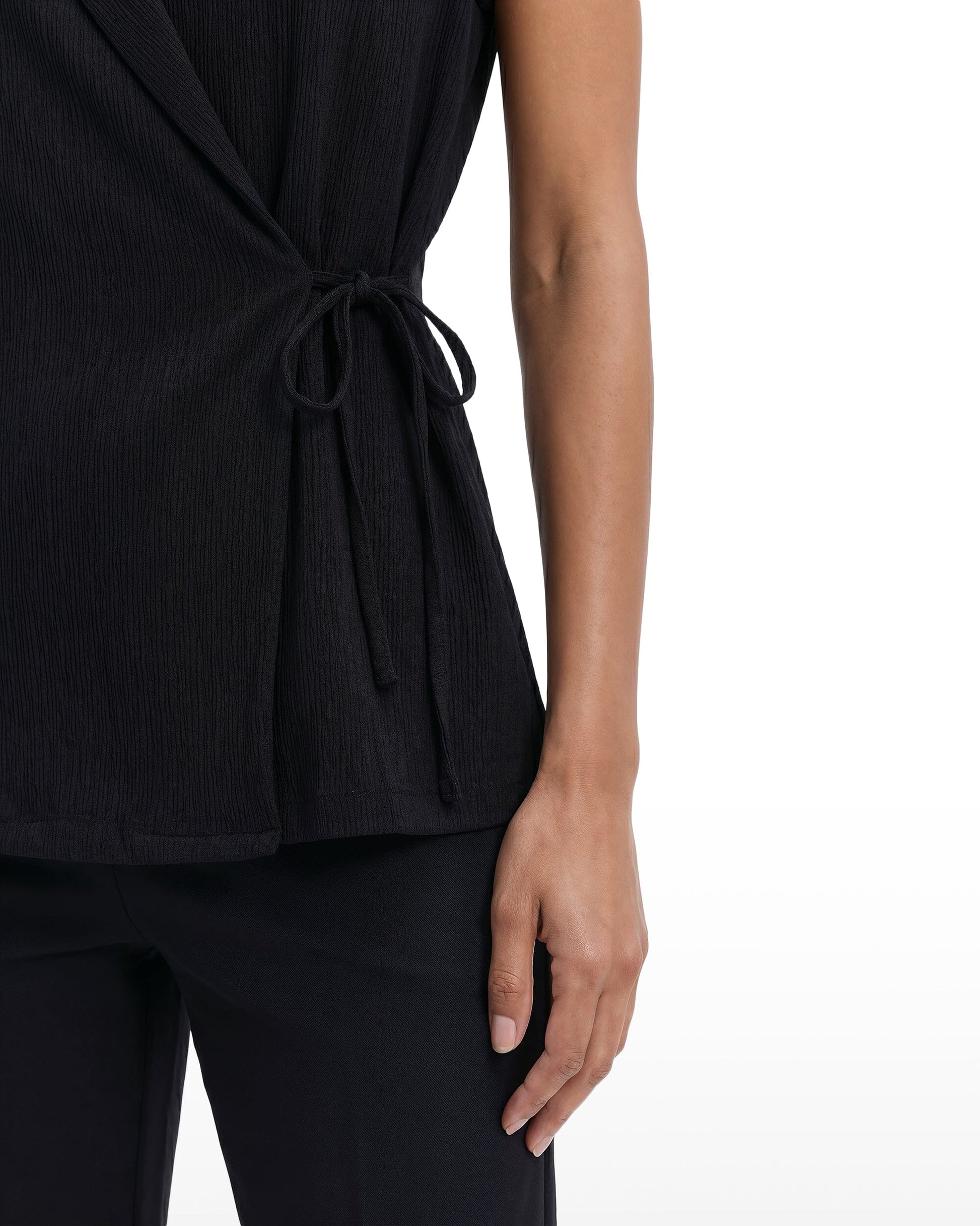 Anne Klein Sleeveless V-Neck Wrap Knit Top