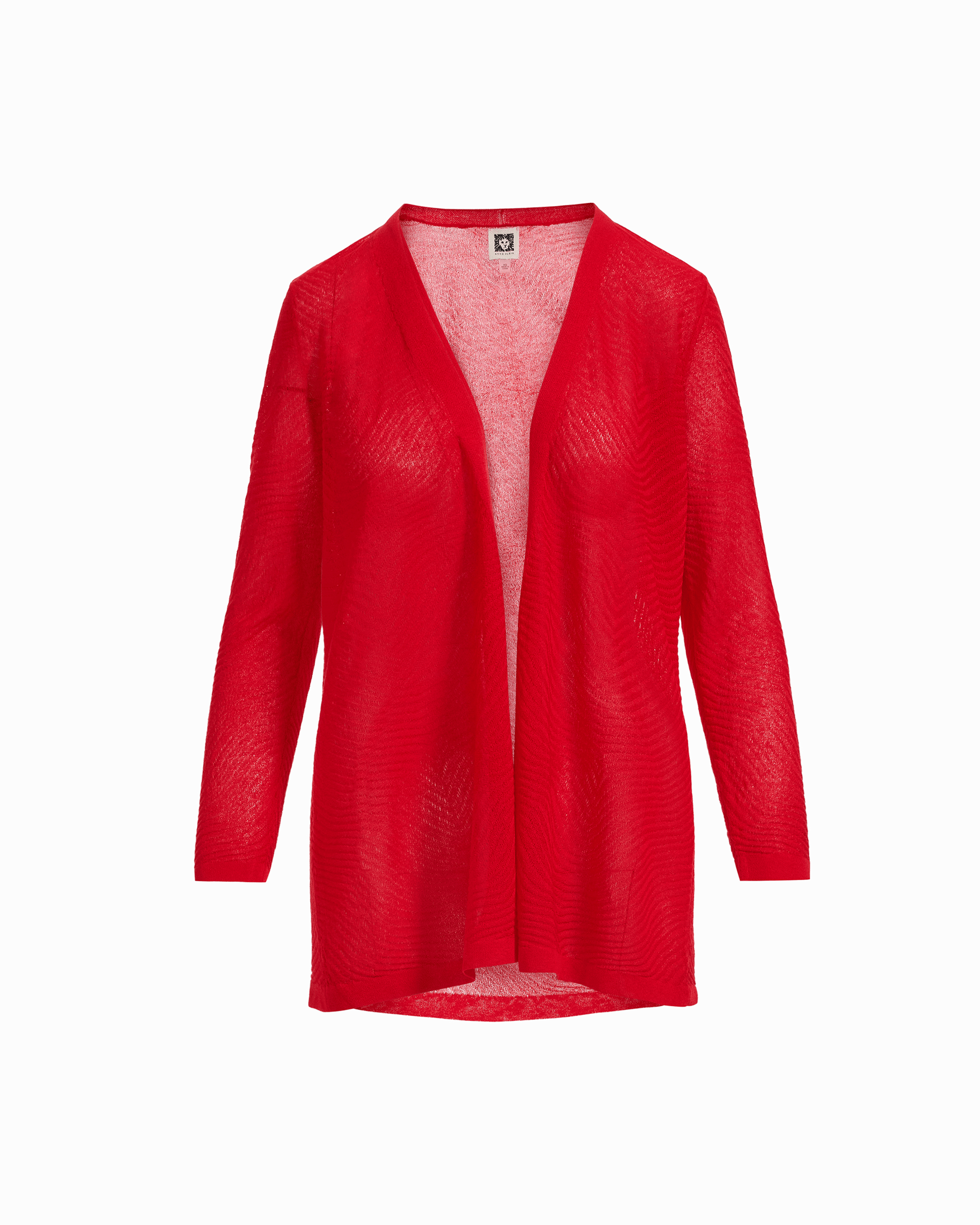 Anne Klein Sheer Open-Front Long Cardigan