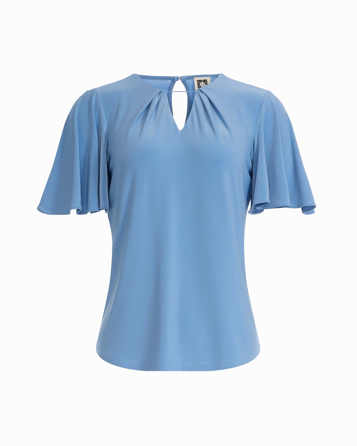 Anne Klein Pleated Neckline Bell Sleeve Top