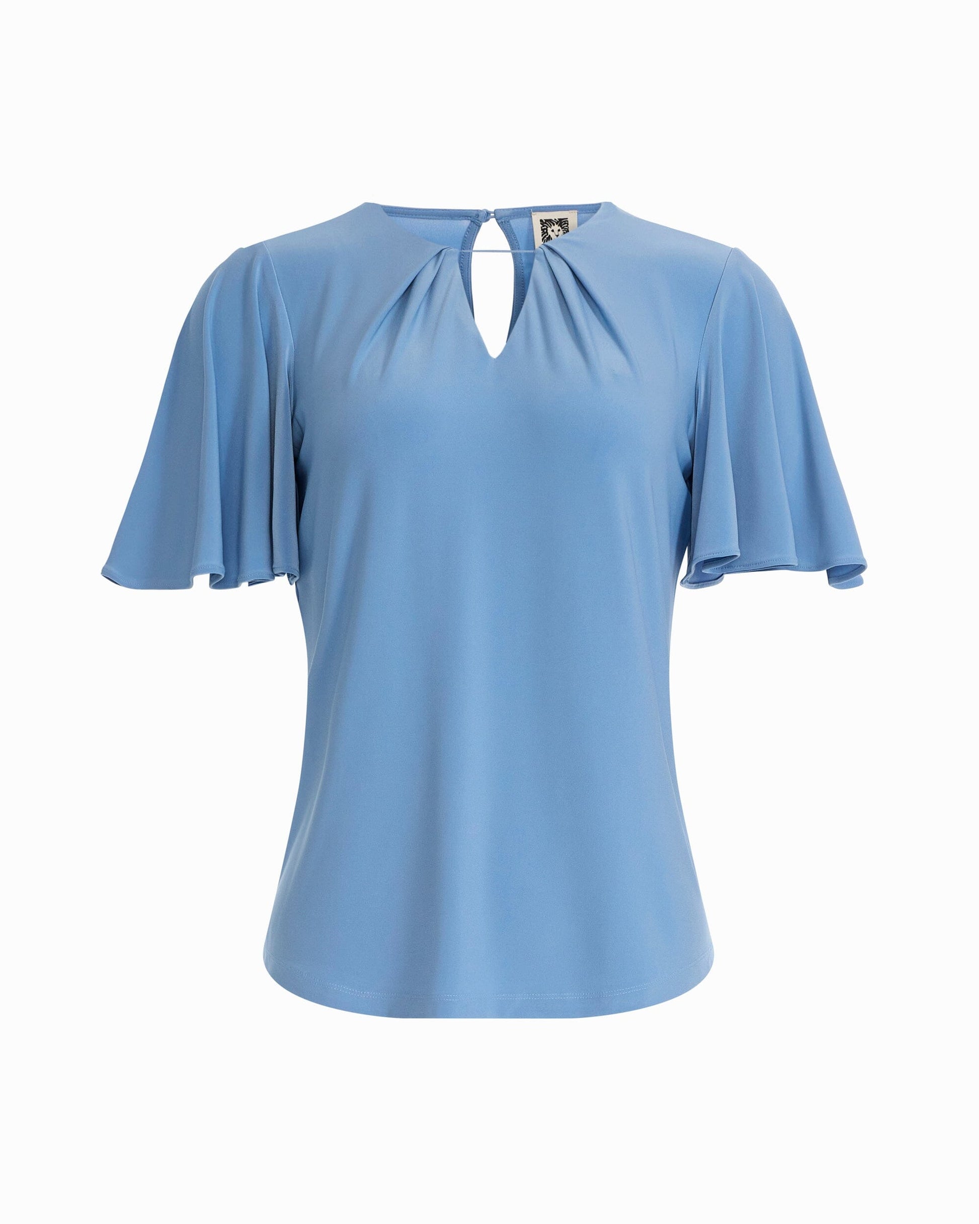 Anne Klein Pleated Neckline Bell Sleeve Top