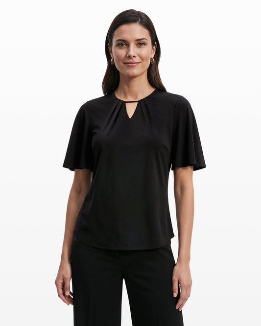 Anne Klein Pleated Bell Sleeve Top