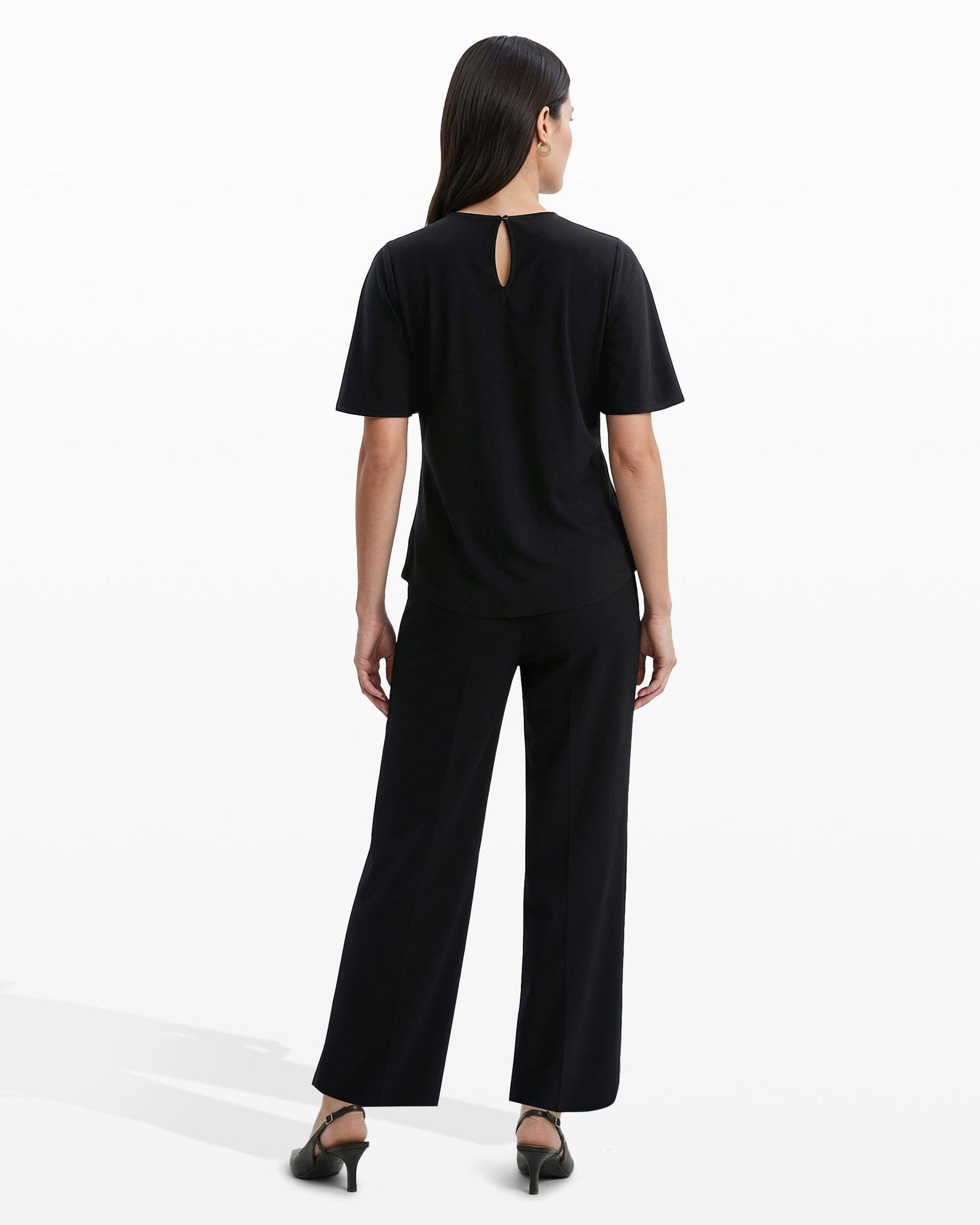 Anne Klein Pleated Bell Sleeve Top