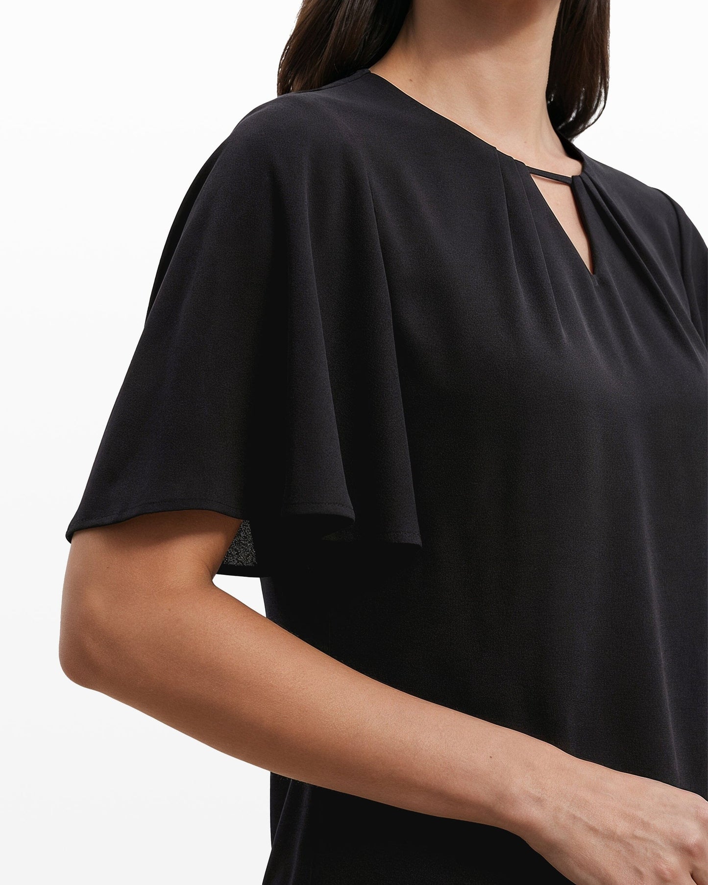 Anne Klein Pleated Bell Sleeve Top