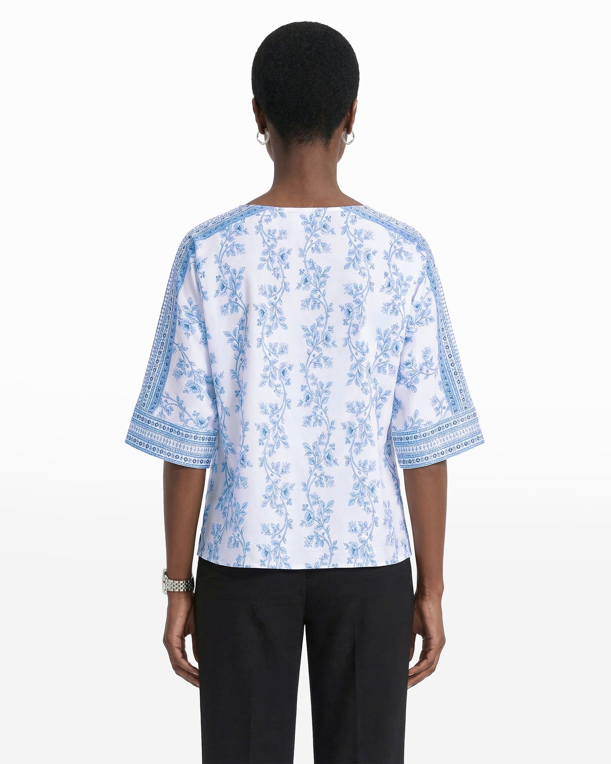 Anne Klein Three-Quarter Sleeve Bateau Neck Top