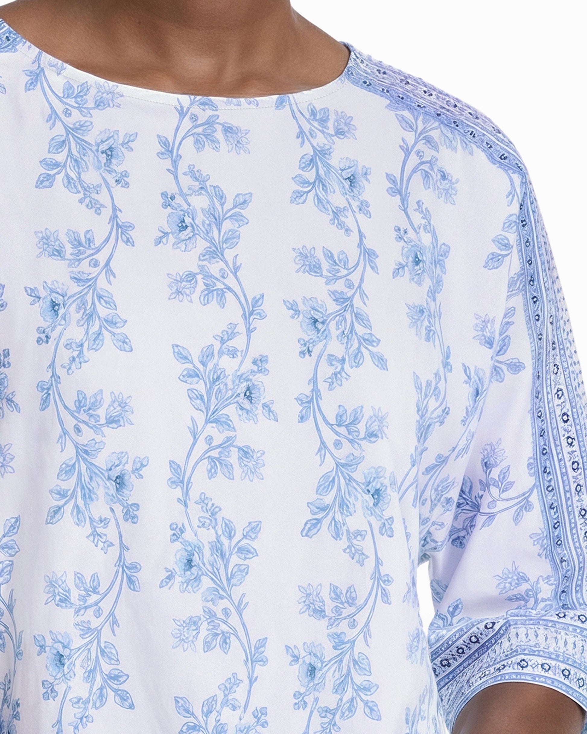 Anne Klein Three-Quarter Sleeve Bateau Neck Top