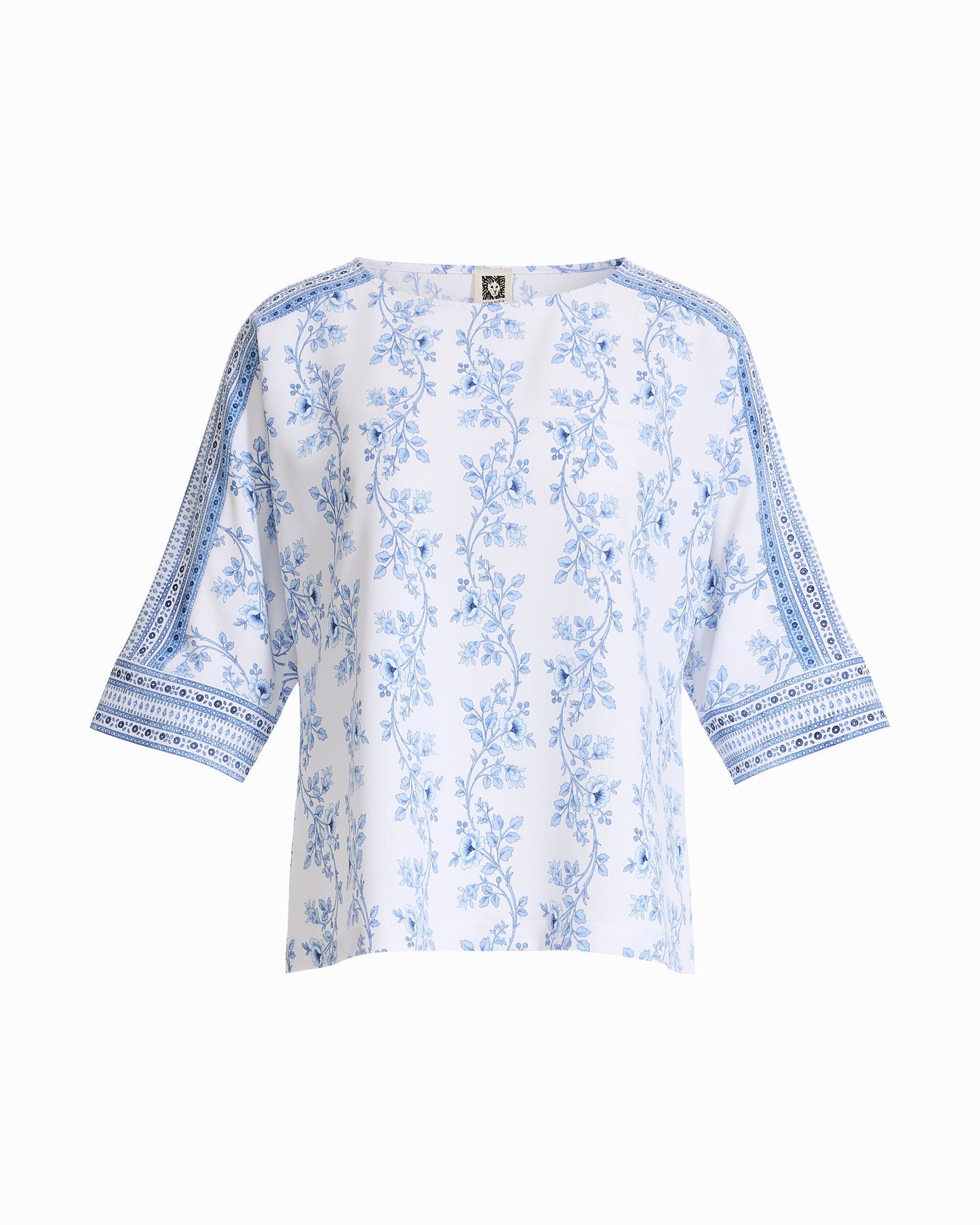 Anne Klein Three-Quarter Sleeve Bateau Neck Top