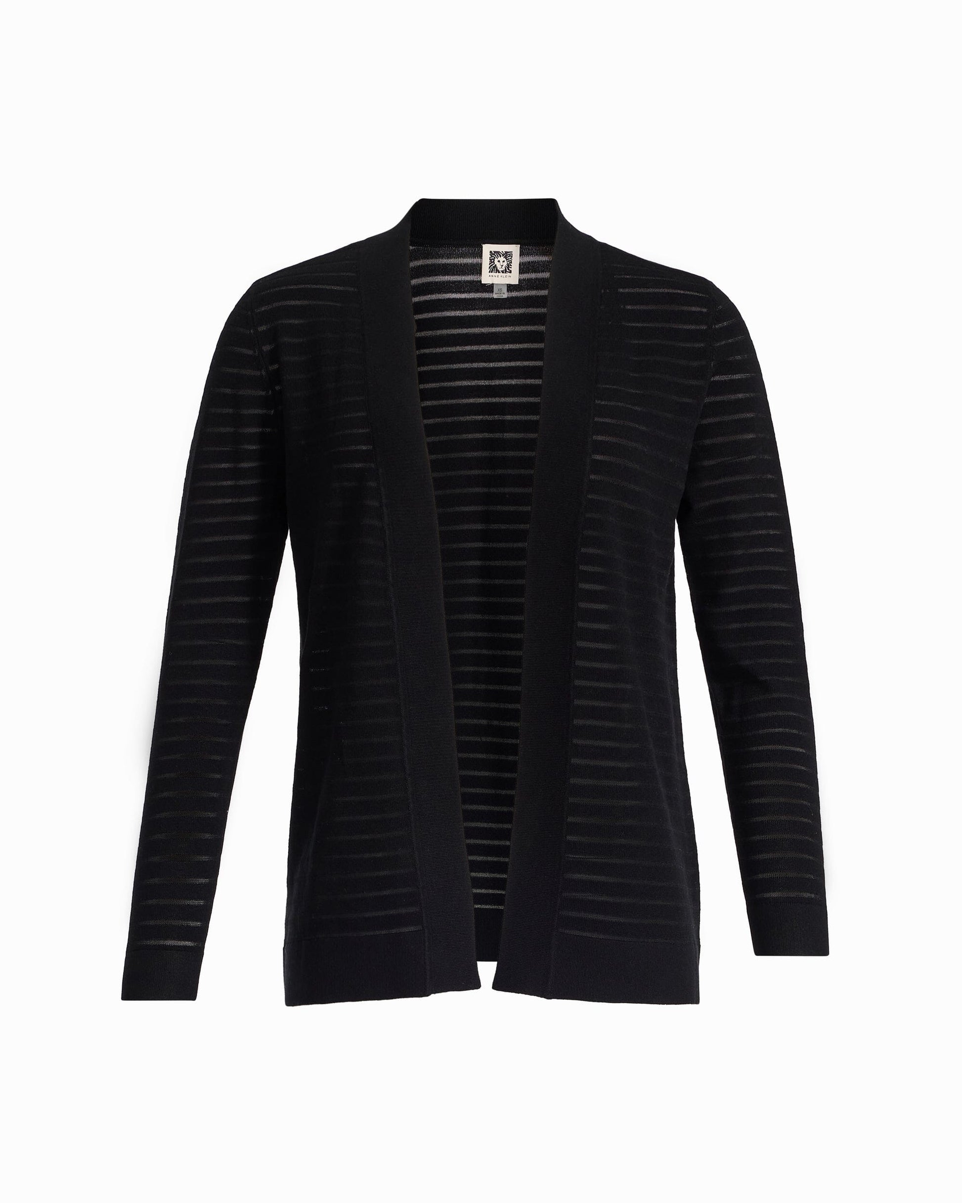 Anne Klein Sheer Stripe Open Front Cardigan