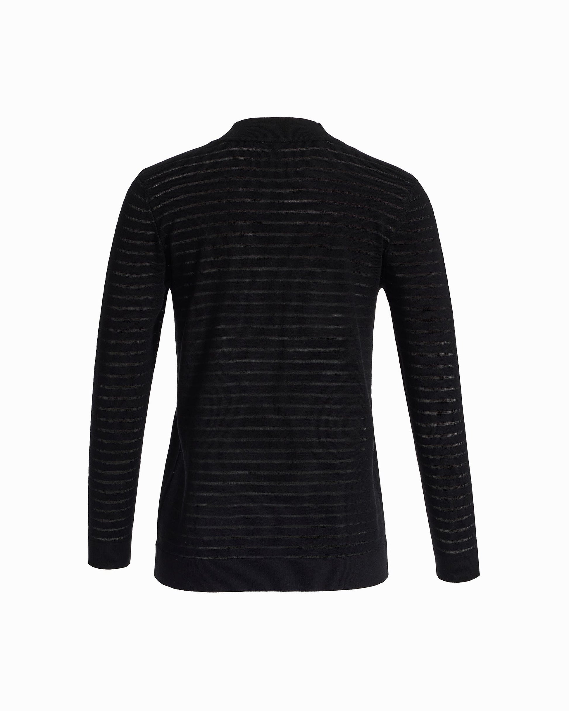 Anne Klein Sheer Stripe Open Front Cardigan