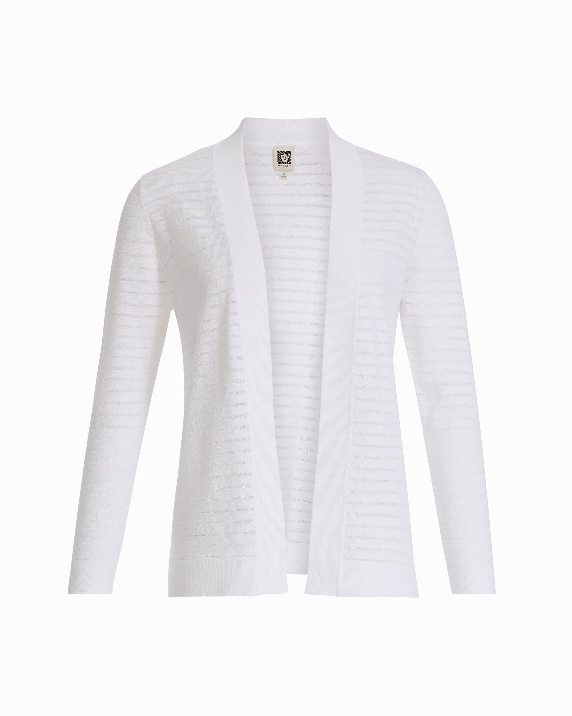 Anne Klein Sheer Stripe Open Front Cardigan