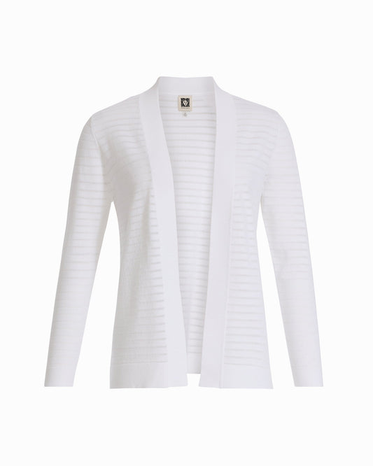 Anne Klein Sheer Stripe Open Front Cardigan