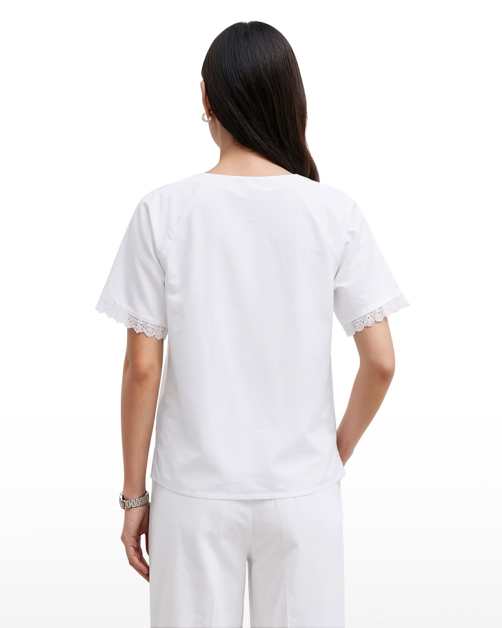 Anne Klein Pleated Neck Raglan Blouse