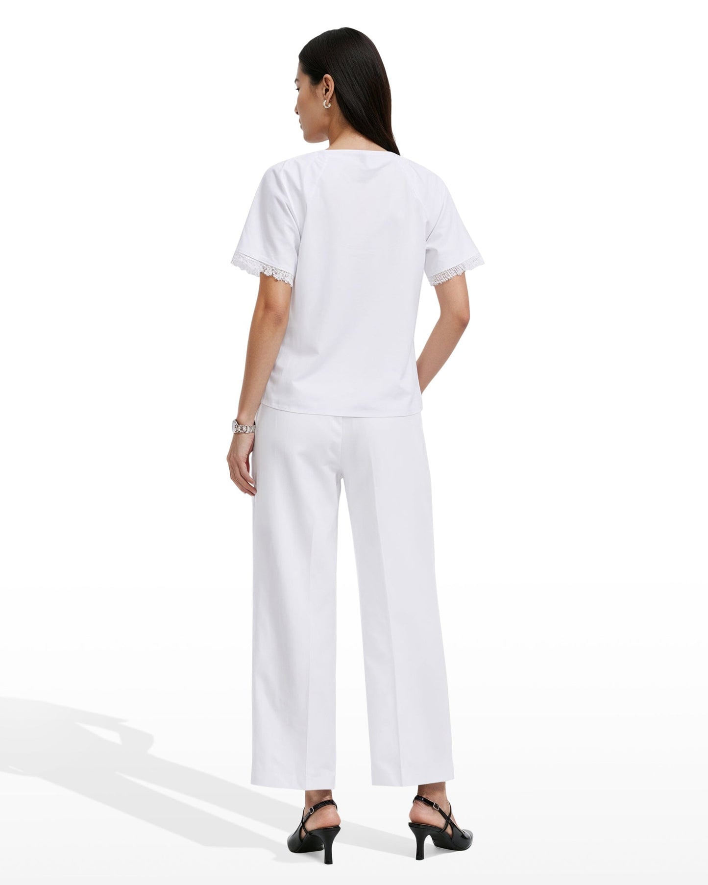 Anne Klein Pleated Neck Raglan Blouse