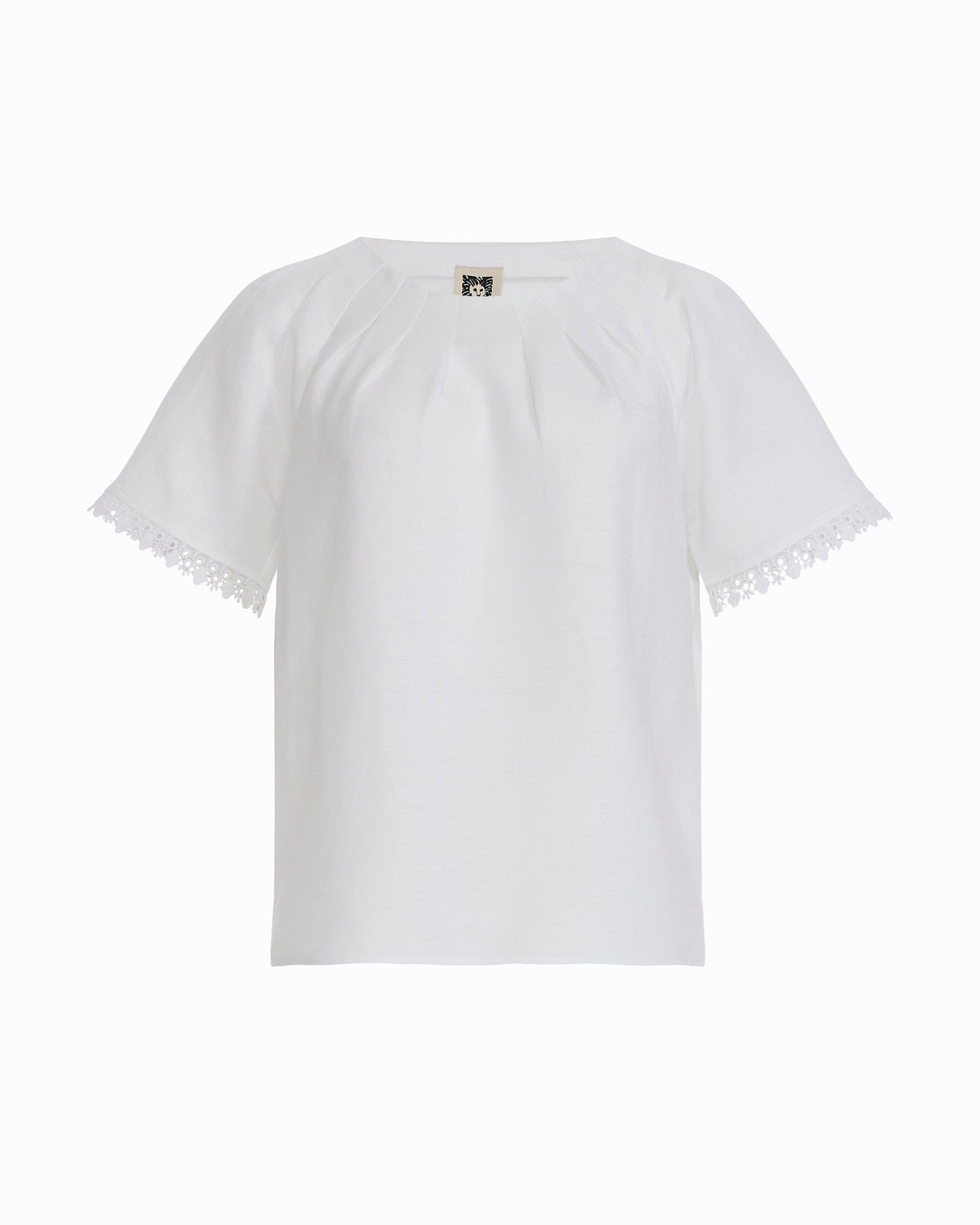 Anne Klein Pleated Neck Raglan Blouse