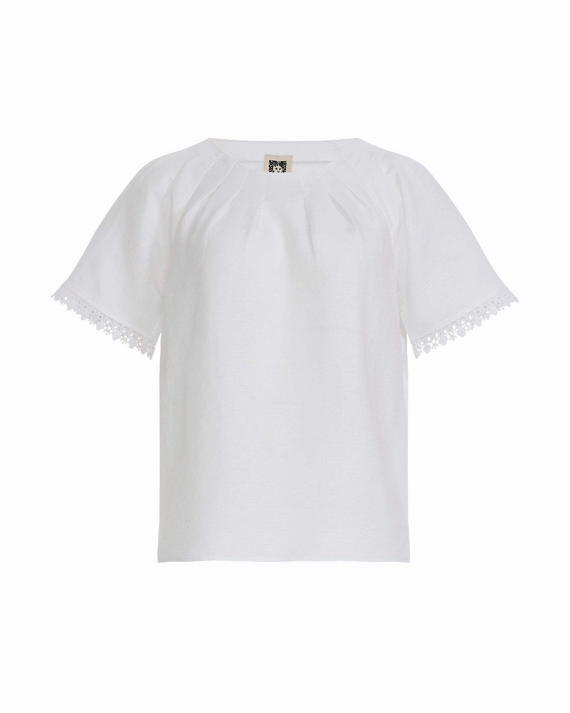 Anne Klein Pleated Neck Raglan Blouse