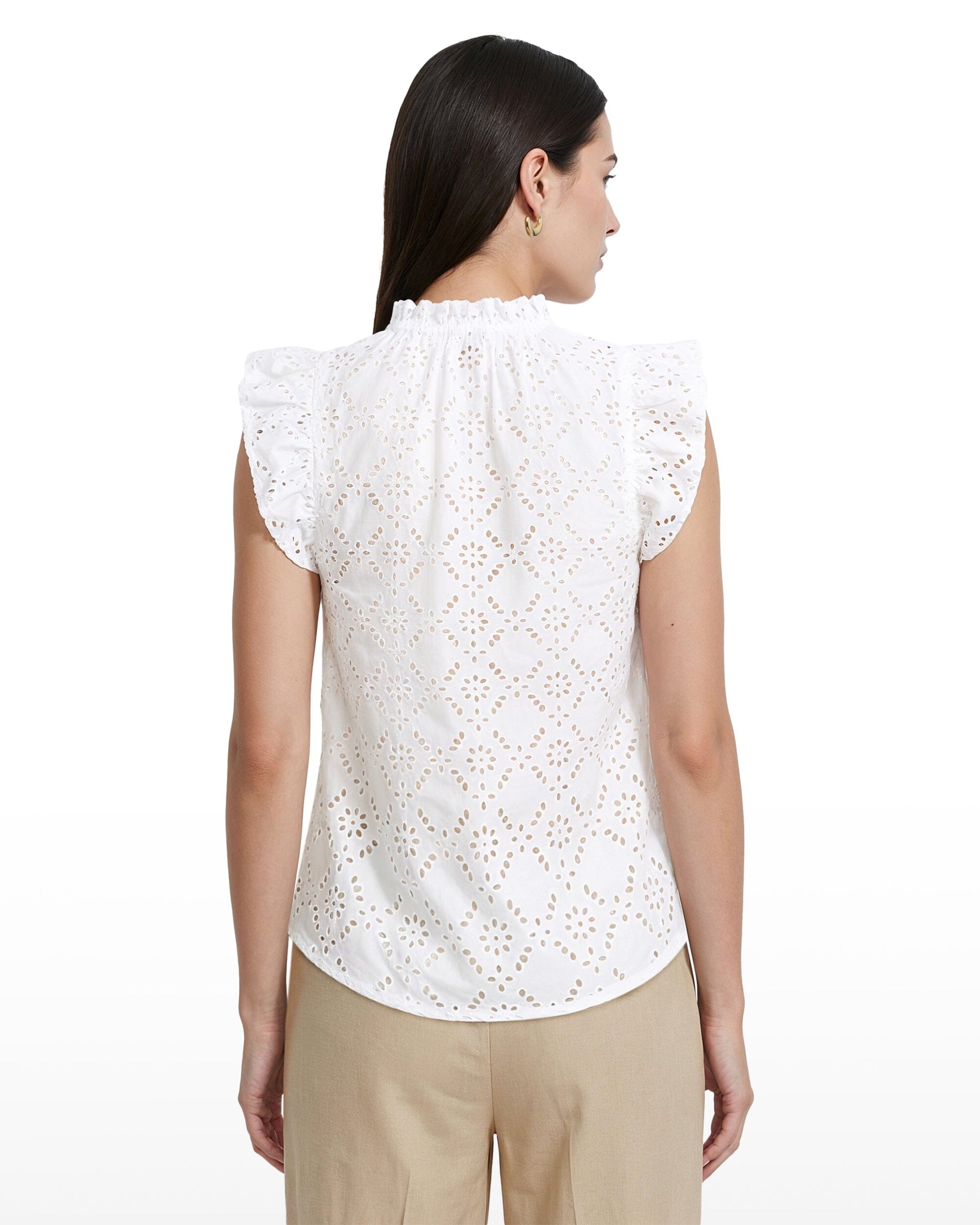Anne Klein V-Neck Flutter Sleeve Blouse