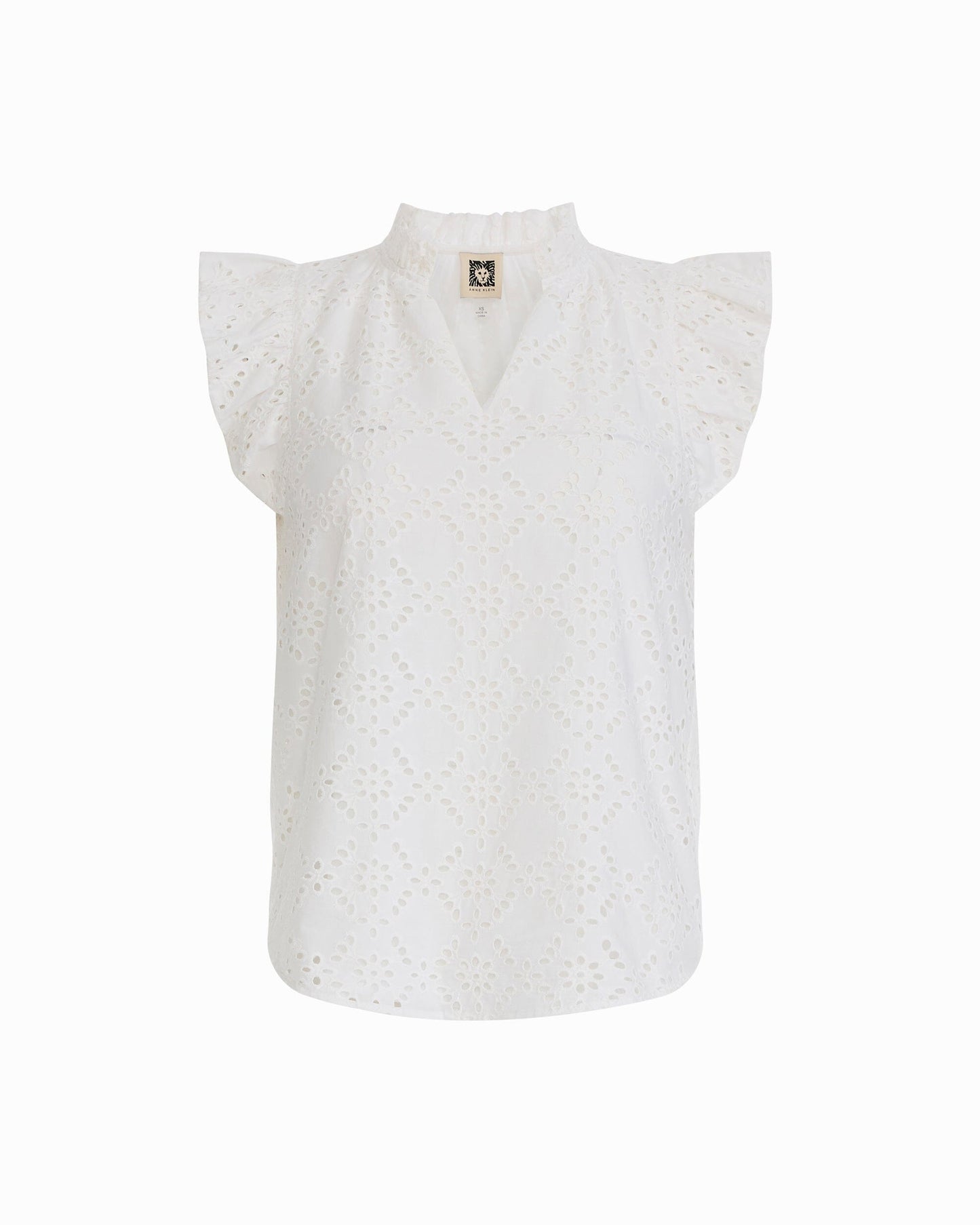 Anne Klein V-Neck Flutter Sleeve Blouse