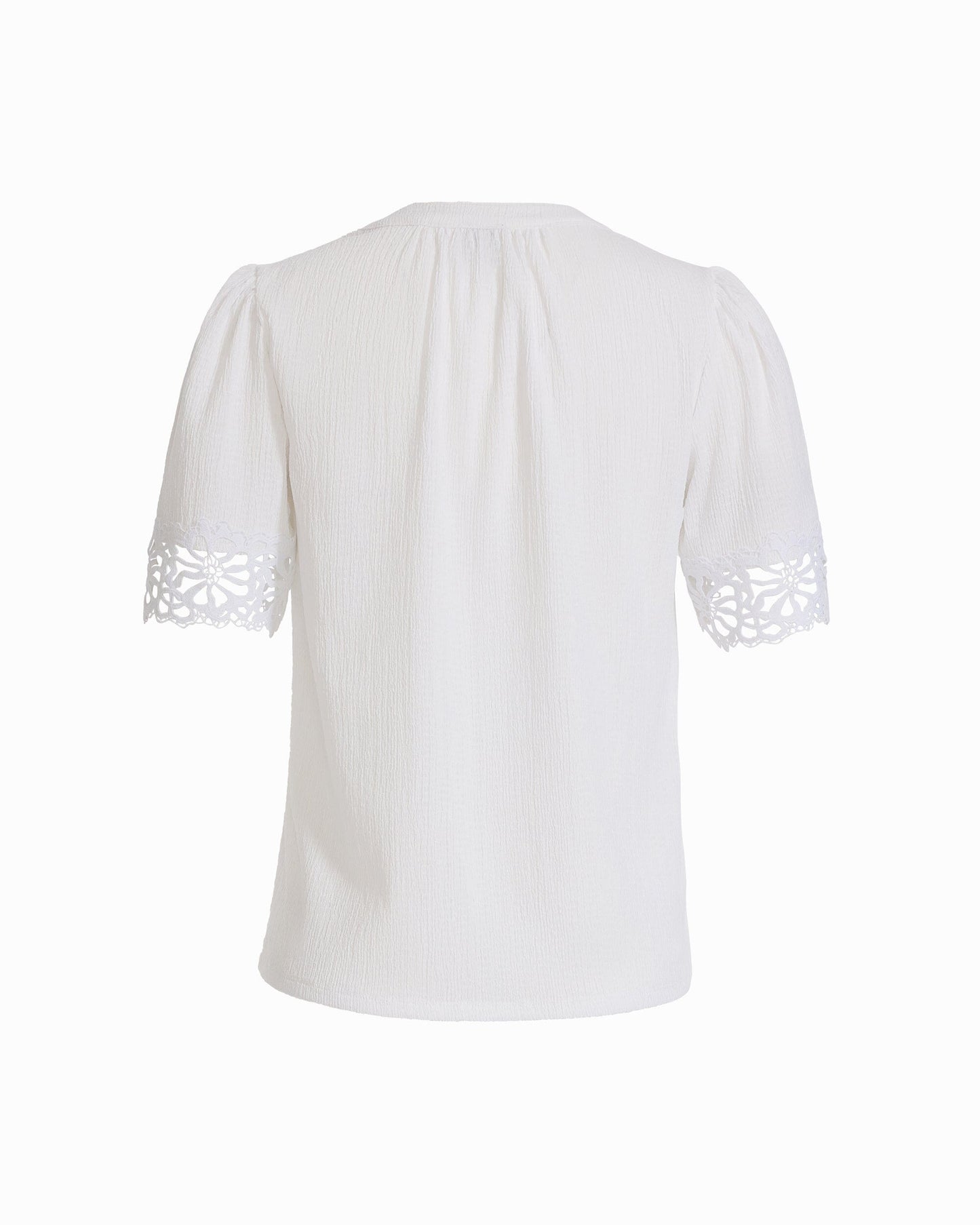 Anne Klein Elbow Split Neck Lace Top