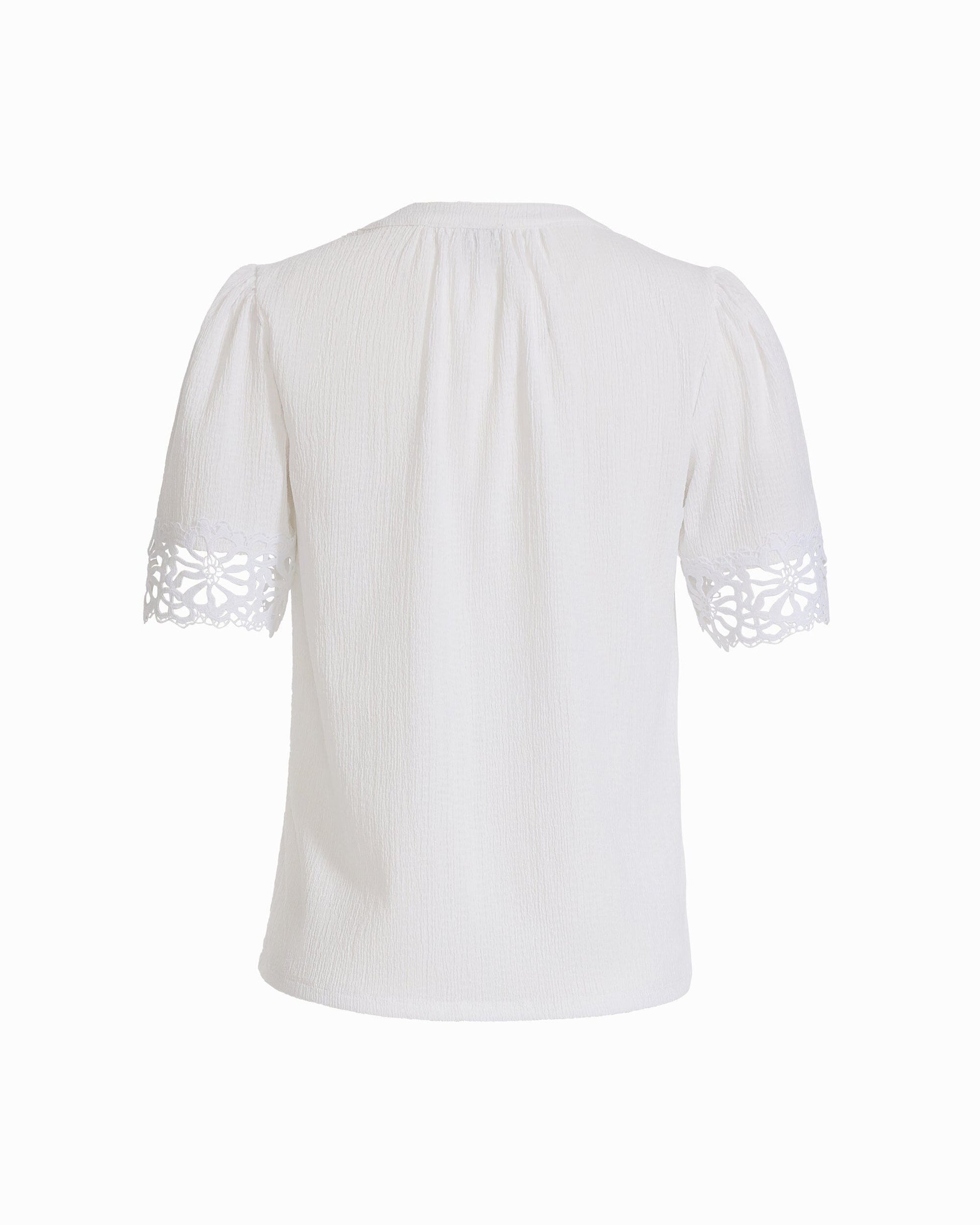 Anne Klein Elbow Split Neck Lace Top