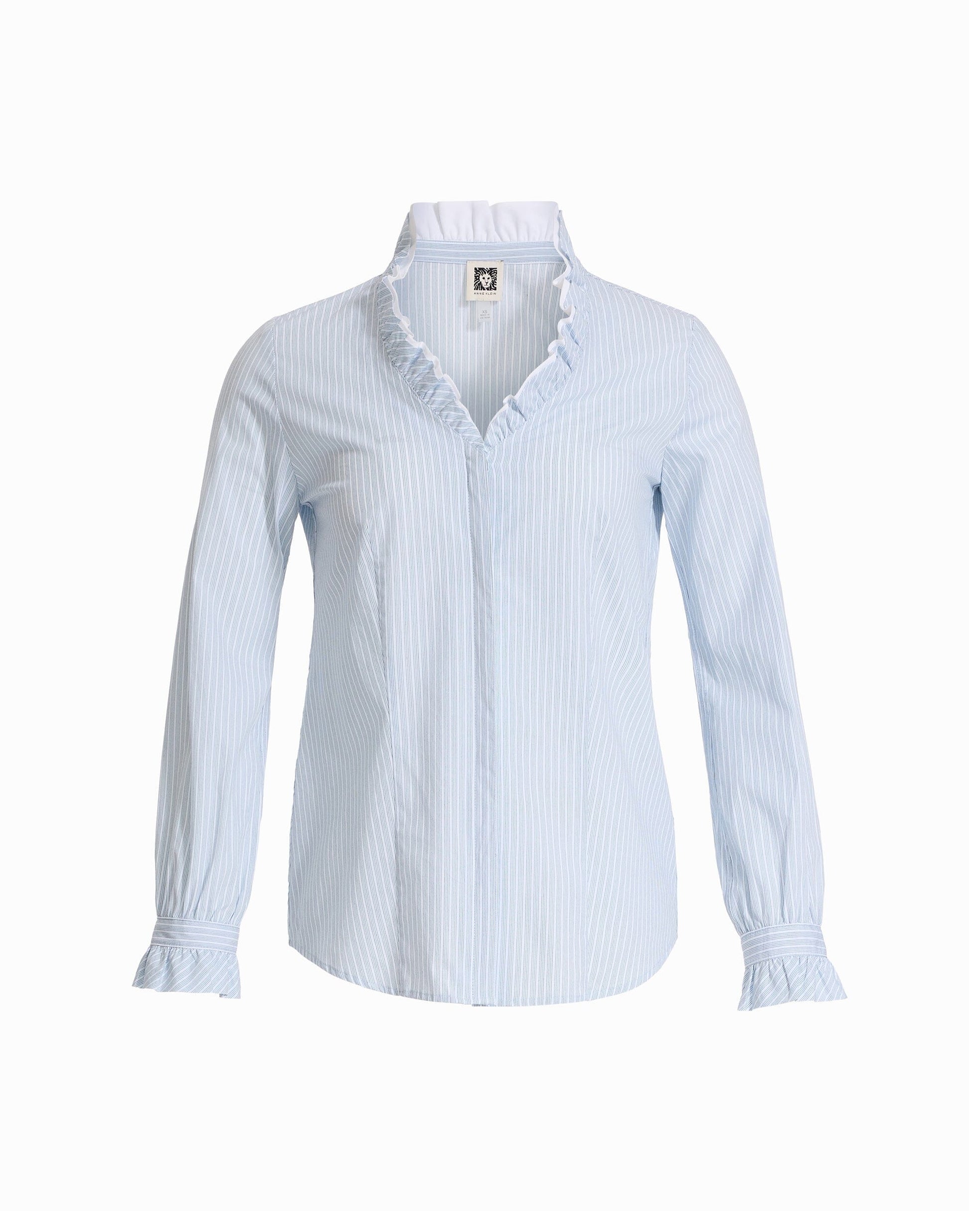 Anne Klein Long Sleeve Ruffle Button-Front and Cuff Shirt
