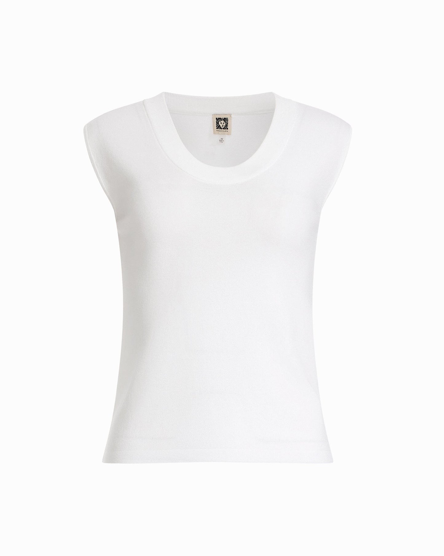 Anne Klein Round V-Neck Full Needle Tank Top