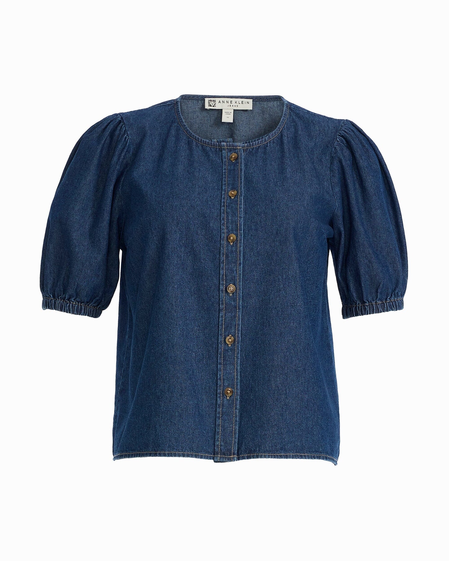 Anne Klein Gathered Short Sleeve Blouse