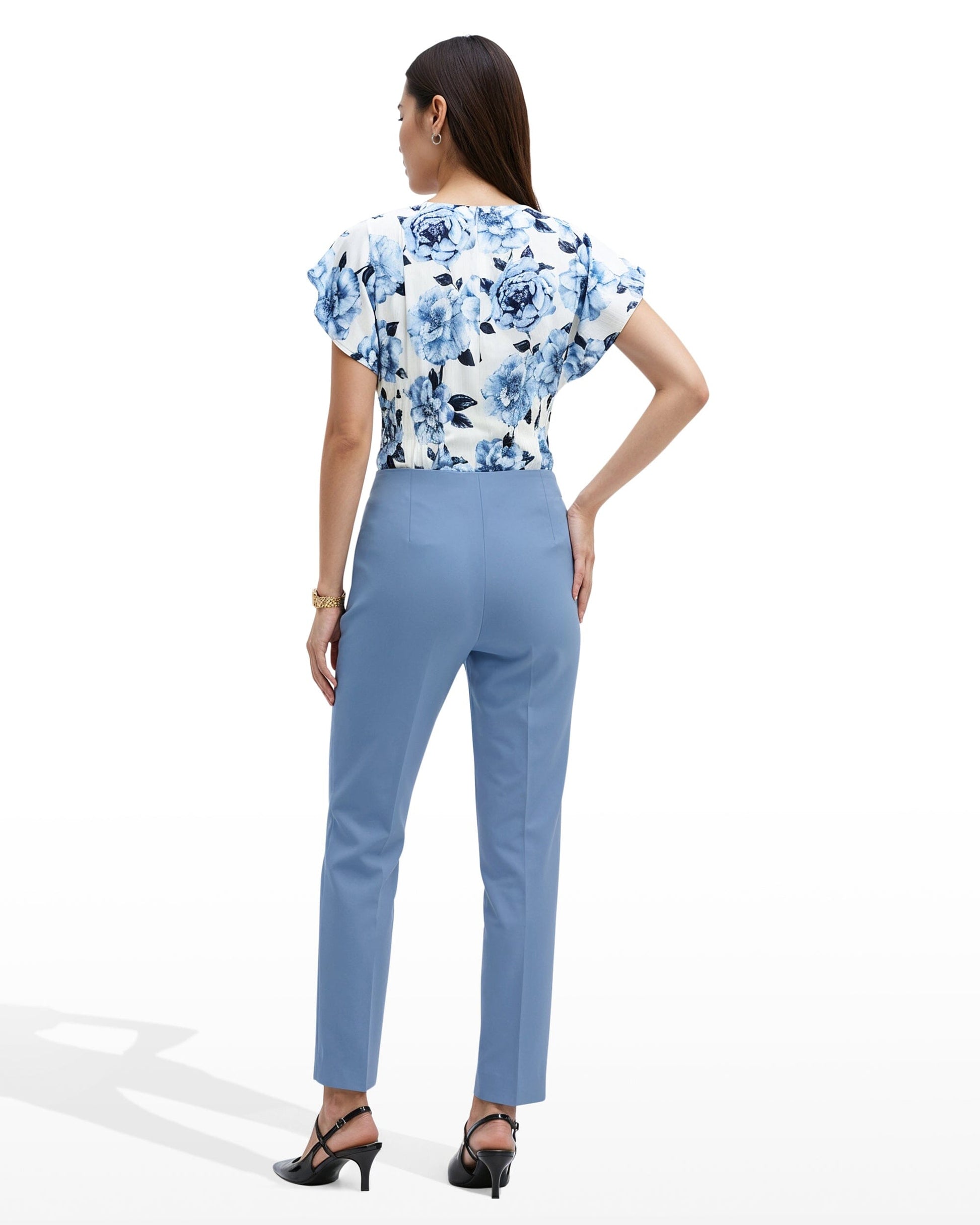 Anne Klein Straight Ankle Hollywood Waist Pants