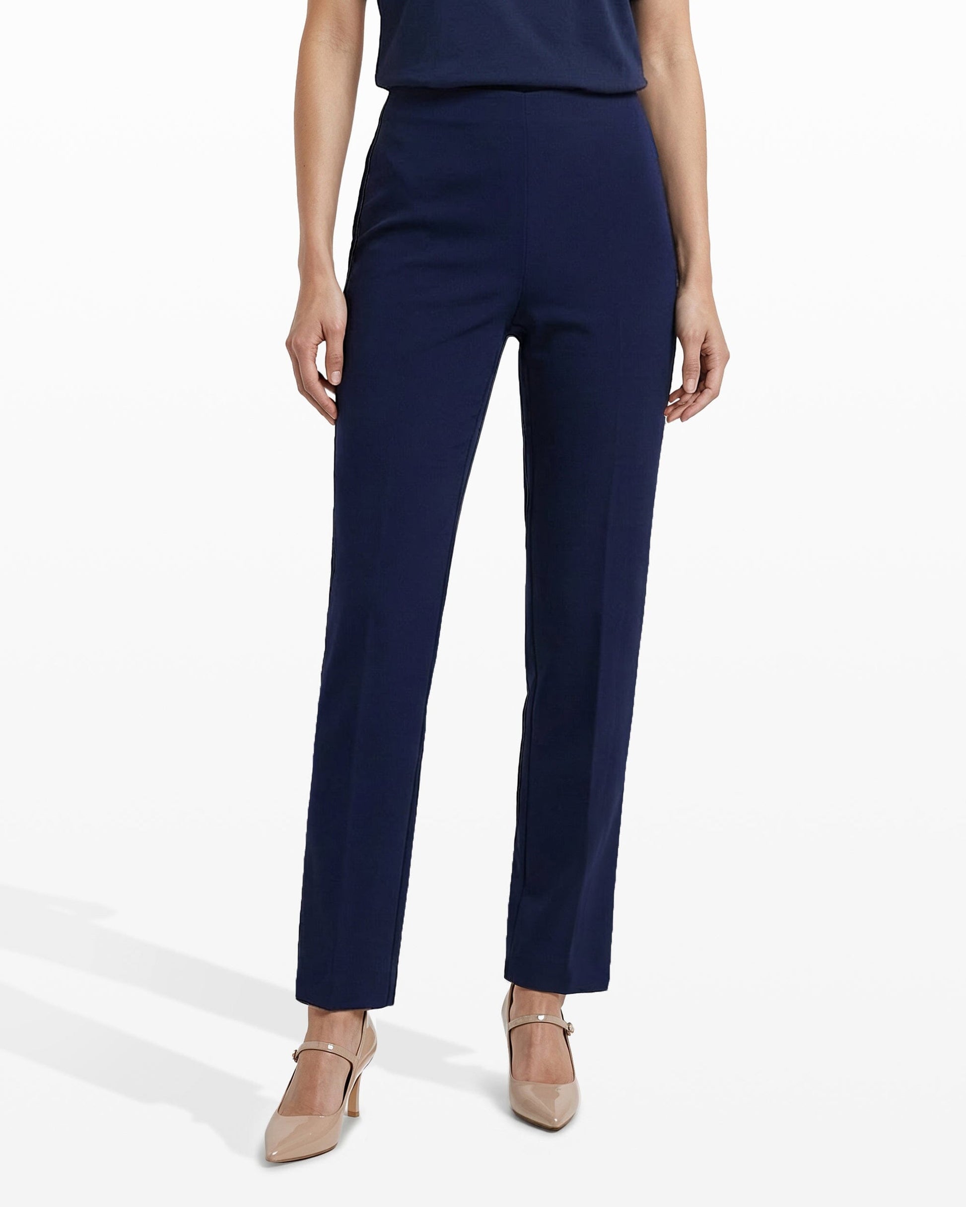 Anne Klein Straight Ankle Hollywood Waist Pants