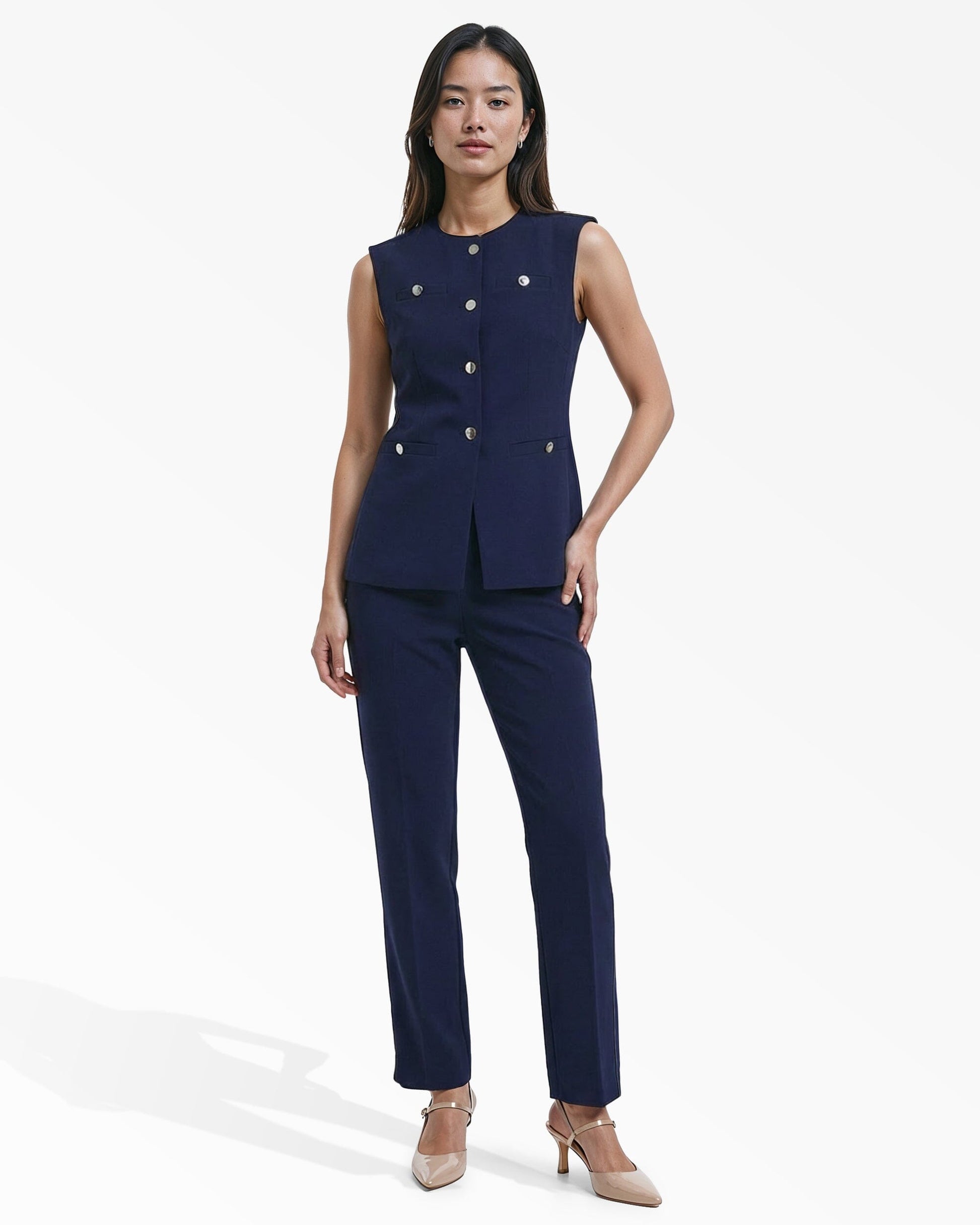 Anne Klein Straight Ankle Hollywood Waist Pants