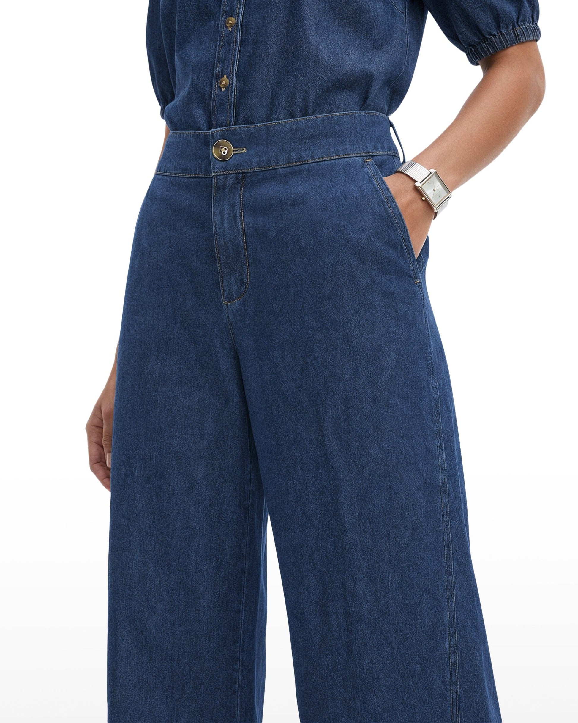 Anne Klein Wide Leg Pants with Curved Seams