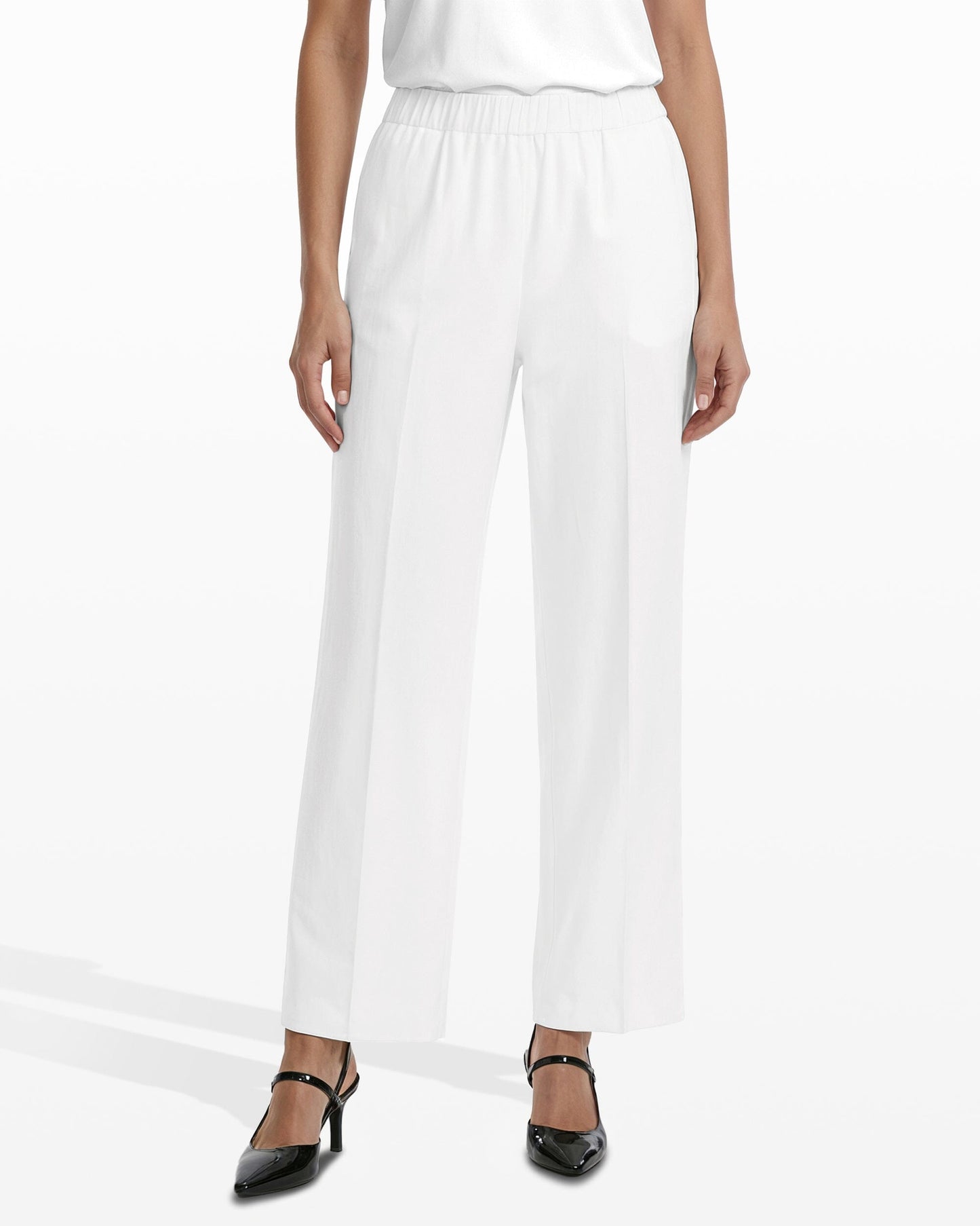 Anne Klein Straight Ankle Pull-On Lined Trousers