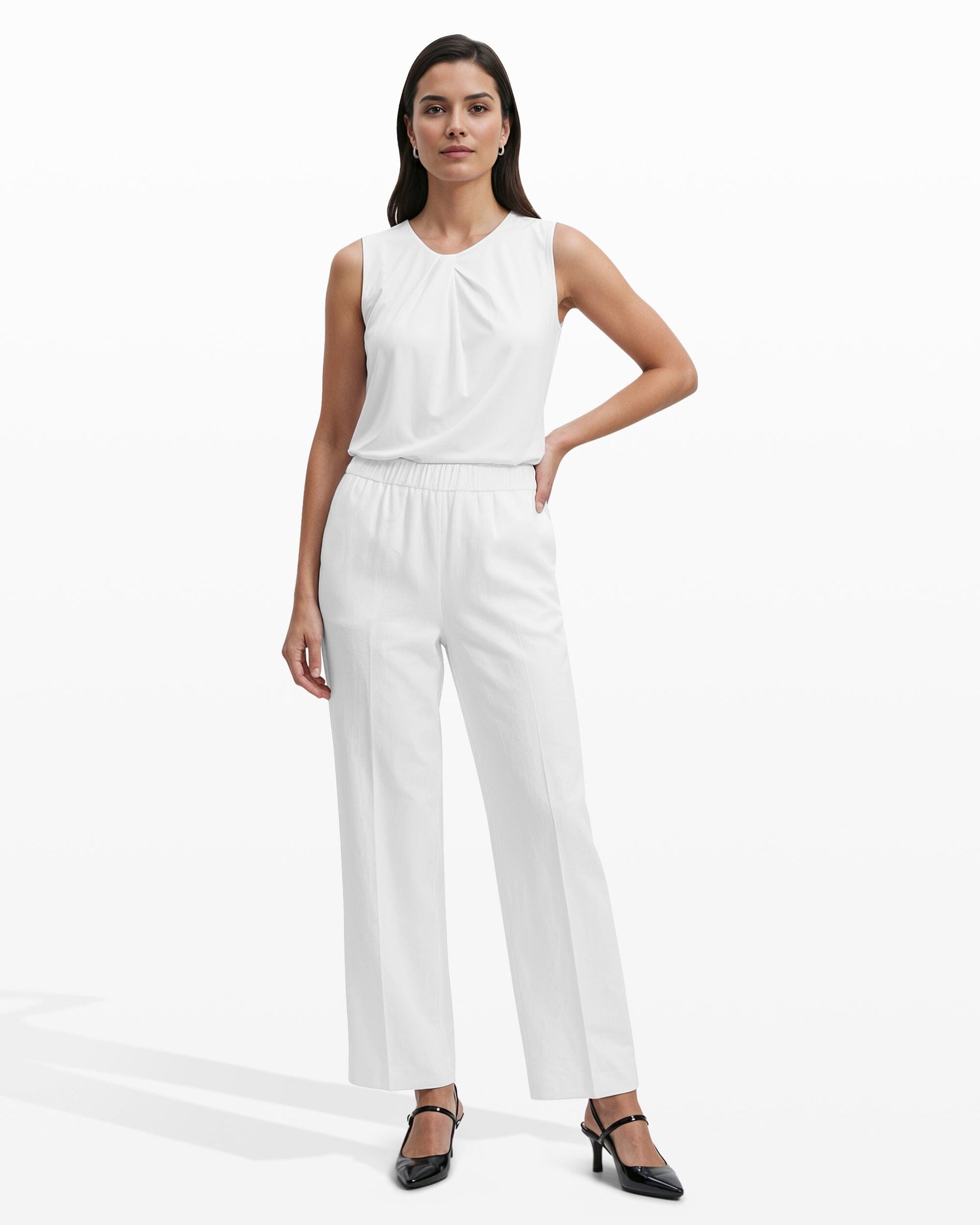 Anne Klein Straight Ankle Pull-On Lined Trousers