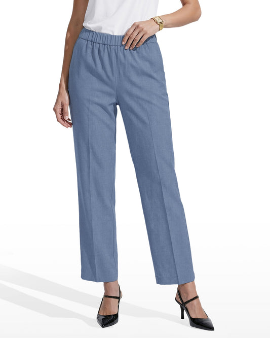 Anne Klein Straight Ankle Slash Pocket Pull-On Pants