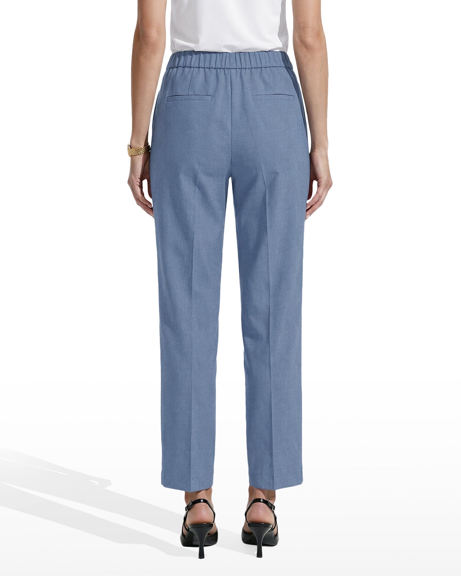 Anne Klein Straight Ankle Slash Pocket Pull-On Pants