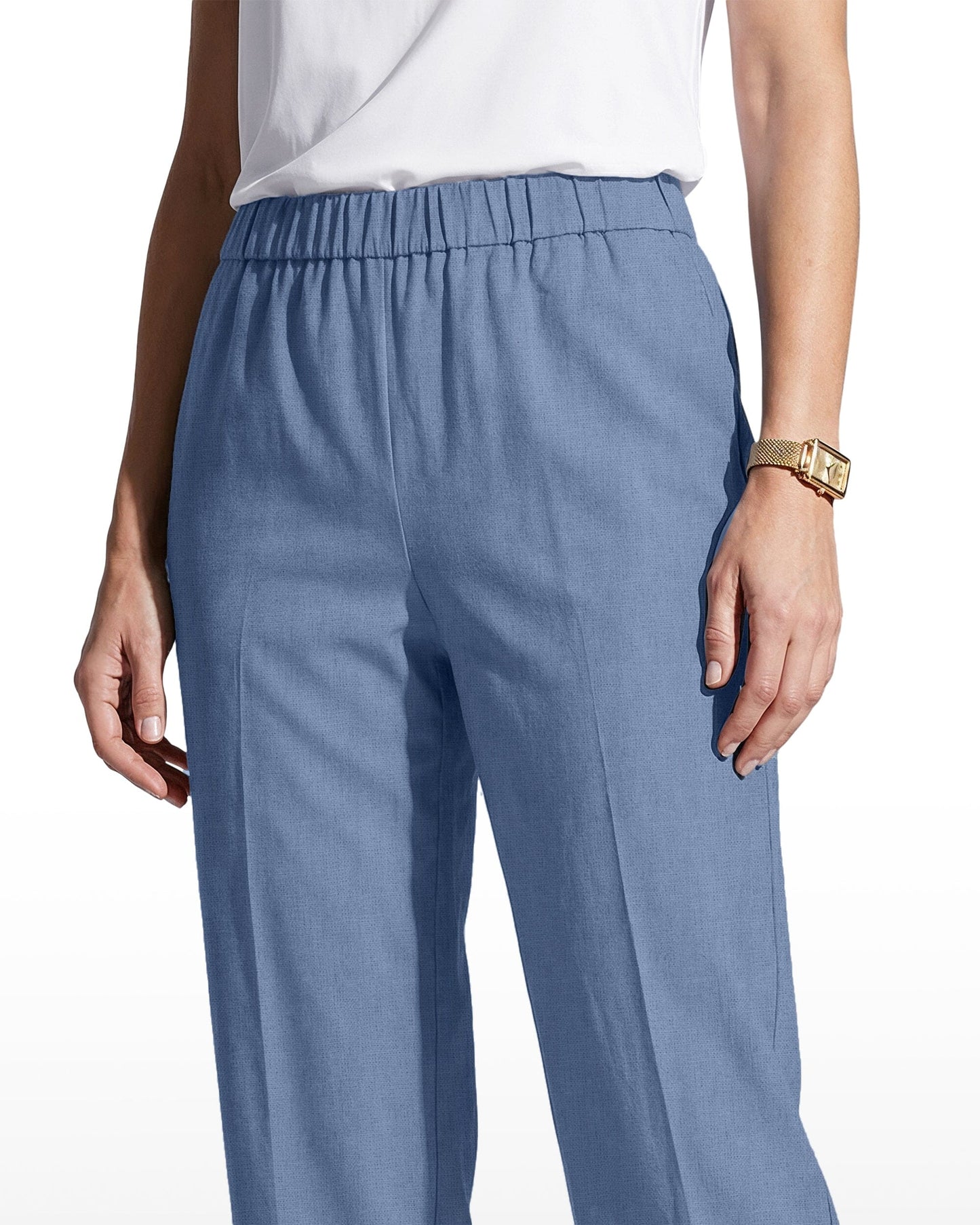 Anne Klein Straight Ankle Slash Pocket Pull-On Pants