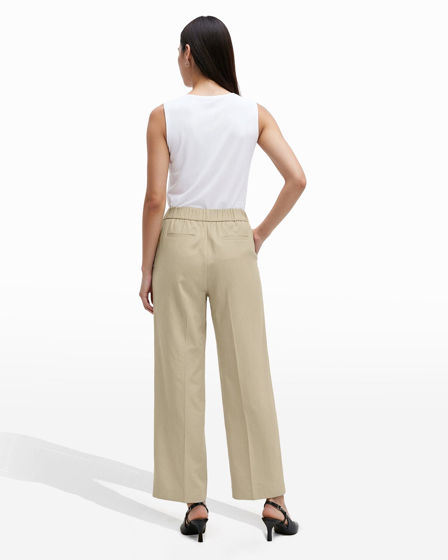 Anne Klein Straight Ankle Slash Pocket Pull-On Pants