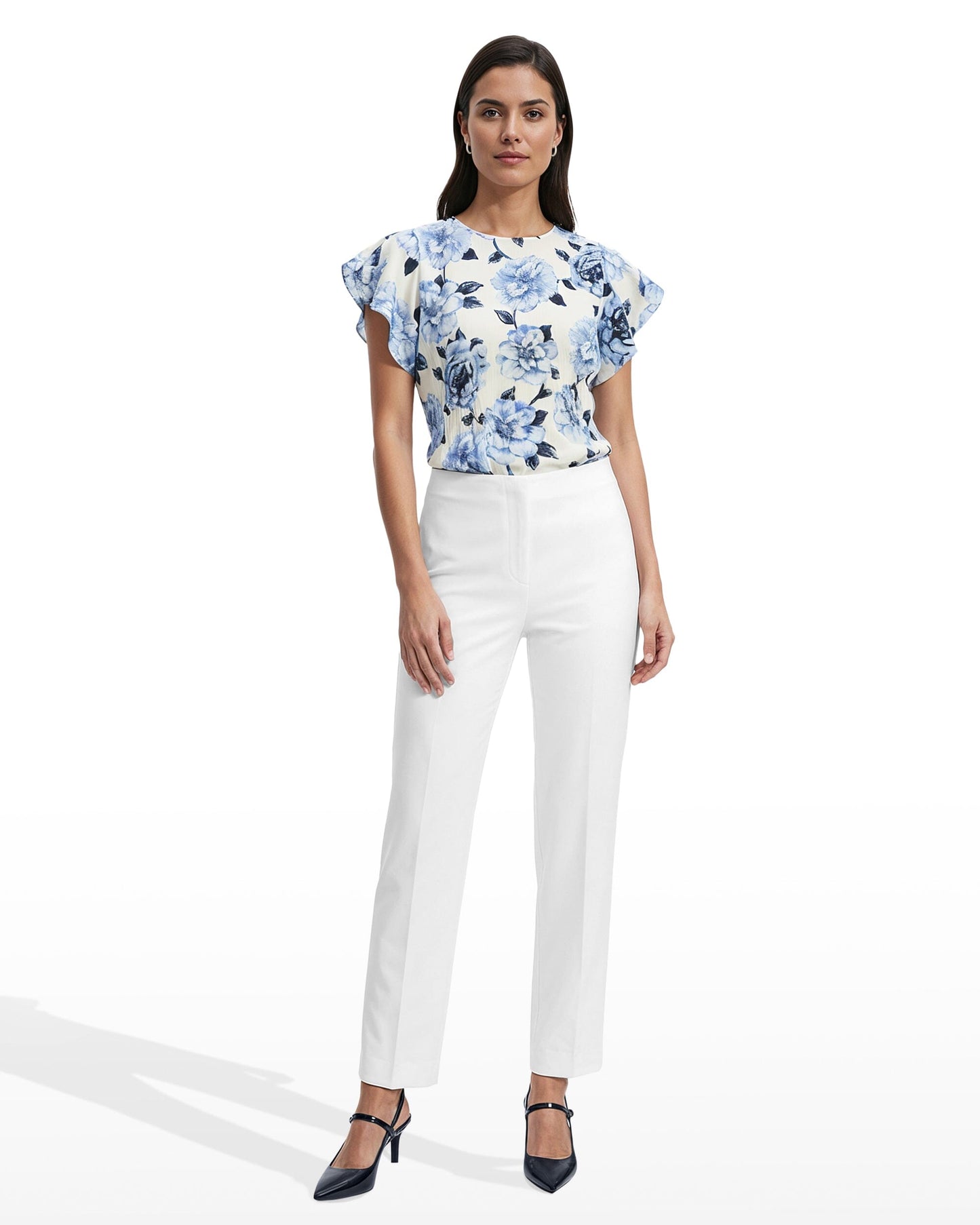 Anne Klein Straight Ankle Hollywood Waist Pants