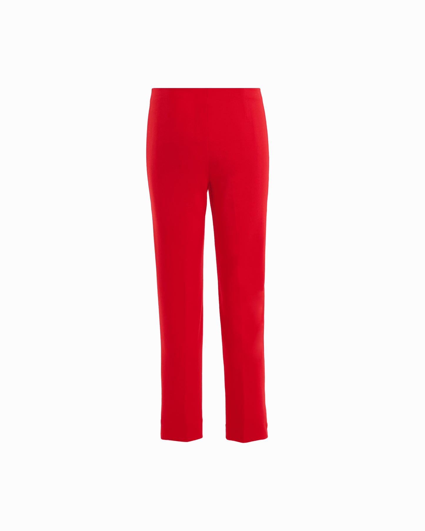Anne Klein Straight Ankle Pull-On Hollywood Waist Pant in BEGONIA RED | Anne Klei
