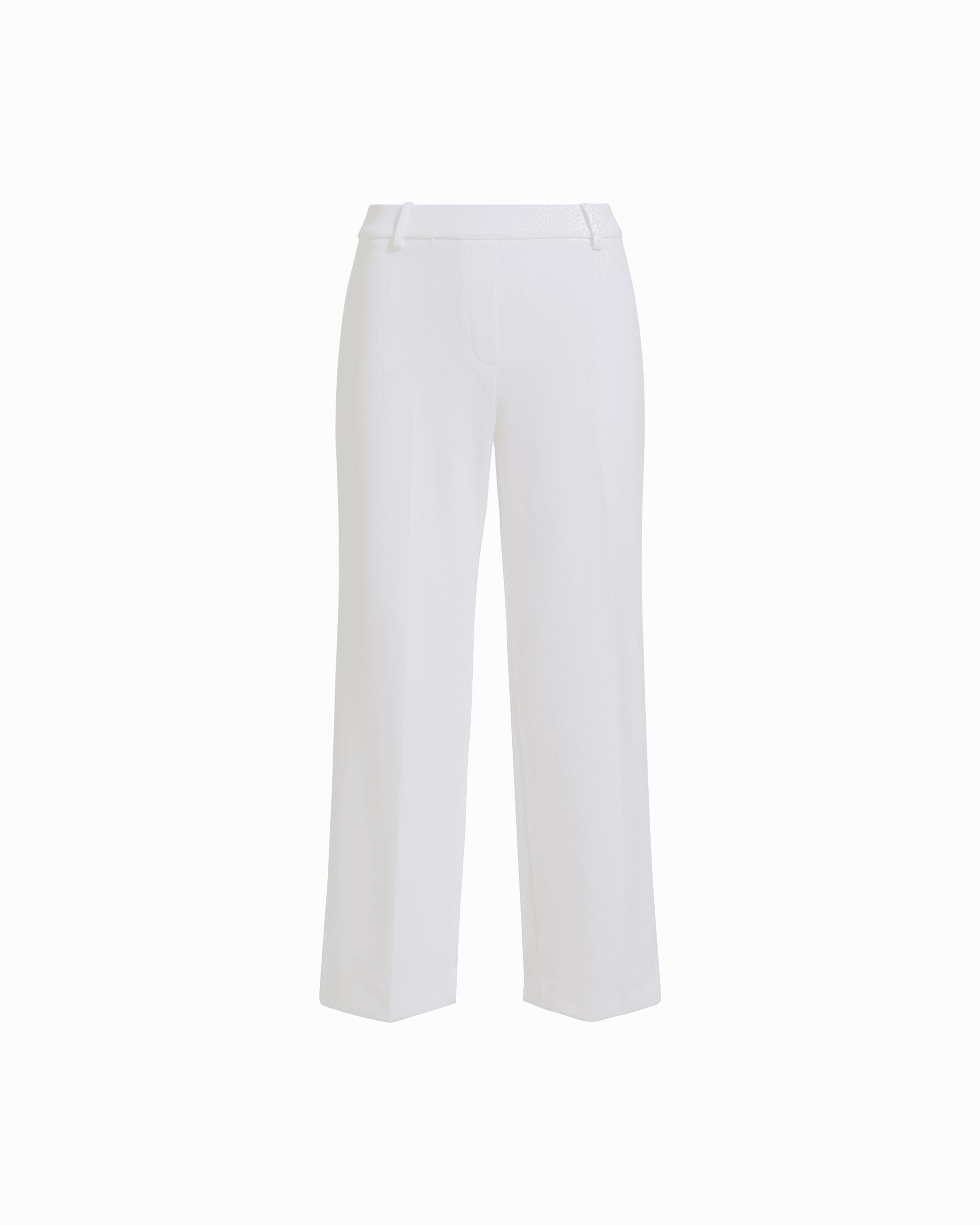 Anne Klein High Rise Wide Leg Cropped Lined Pants in WHITE DOVE