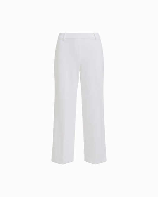 Anne Klein High Rise Wide Leg Cropped Lined Pants in WHITE DOVE