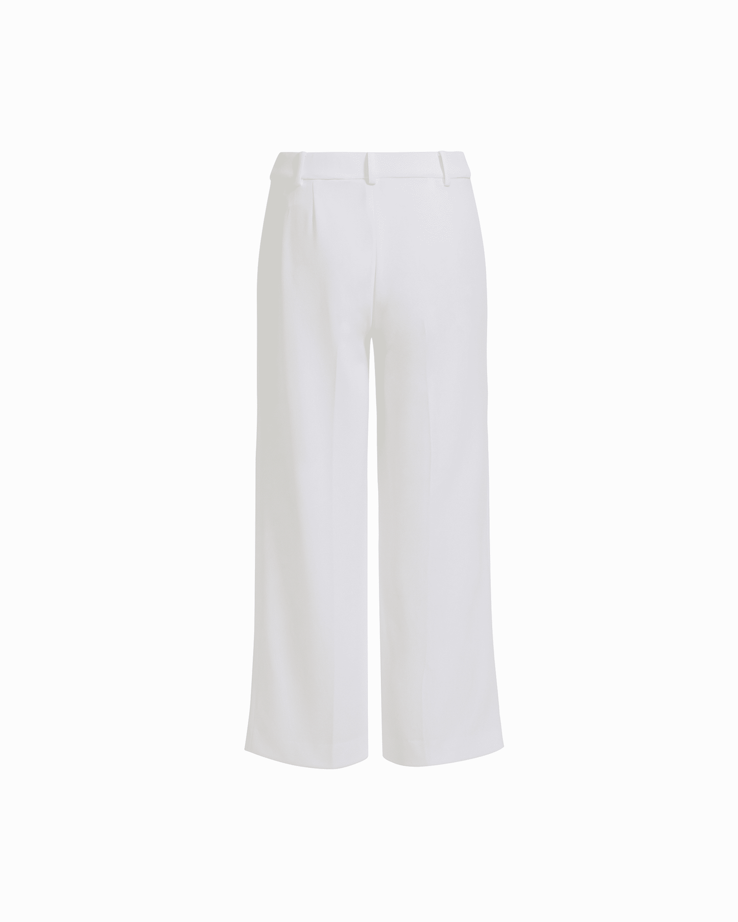 Anne Klein High Rise Wide Leg Cropped Lined Pants in WHITE DOVE