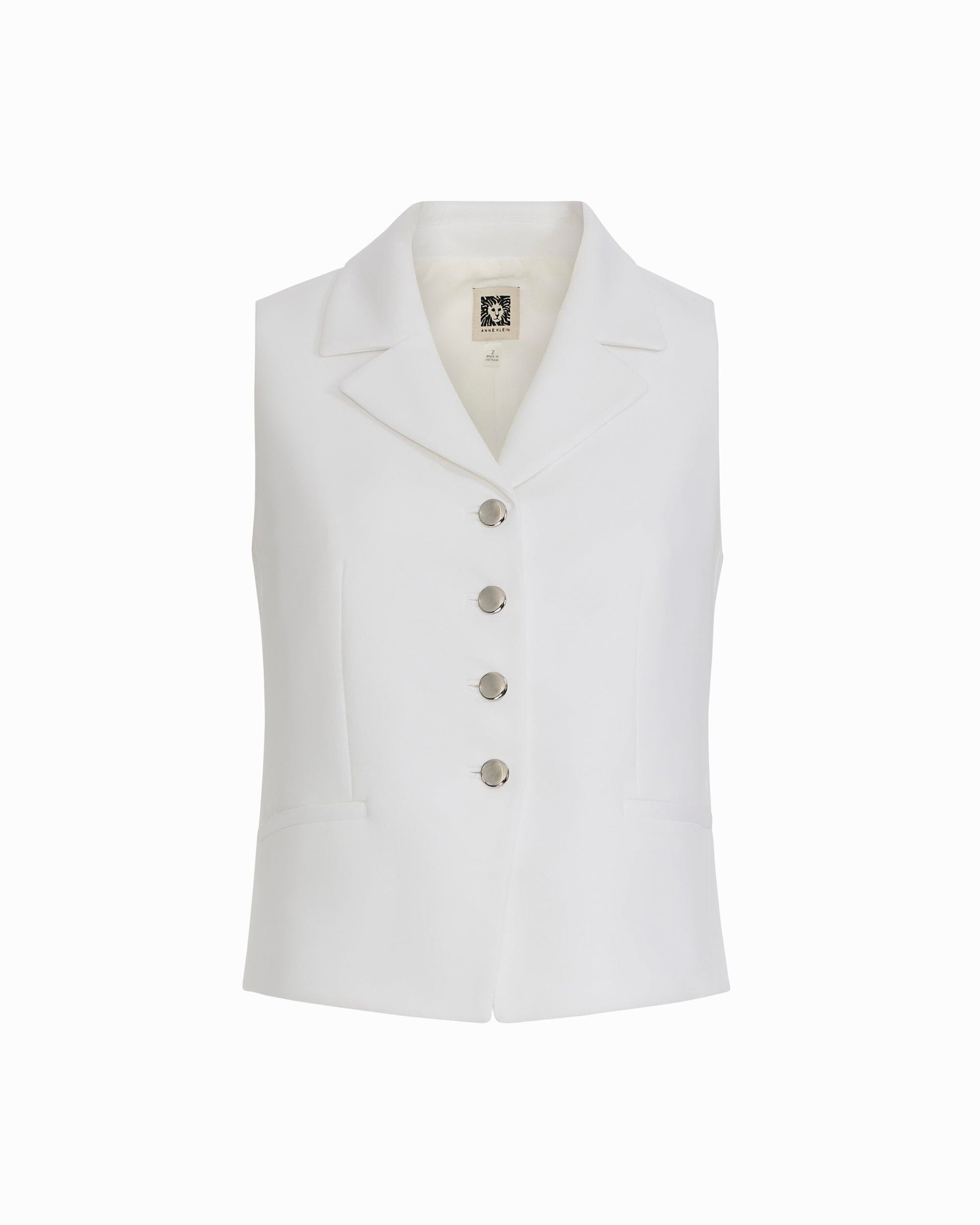 Anne Klein Notch Collar Vest with Welt Pockets