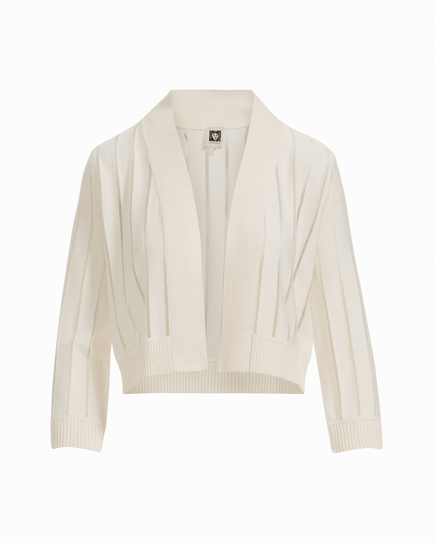 Anne Klein Sheer Stripe Shrug Open Front Cardigan