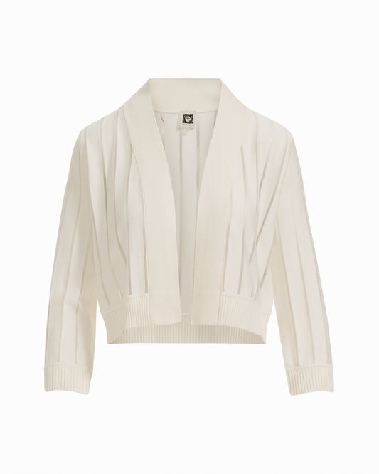 Anne Klein Sheer Stripe Shrug Open Front Cardigan