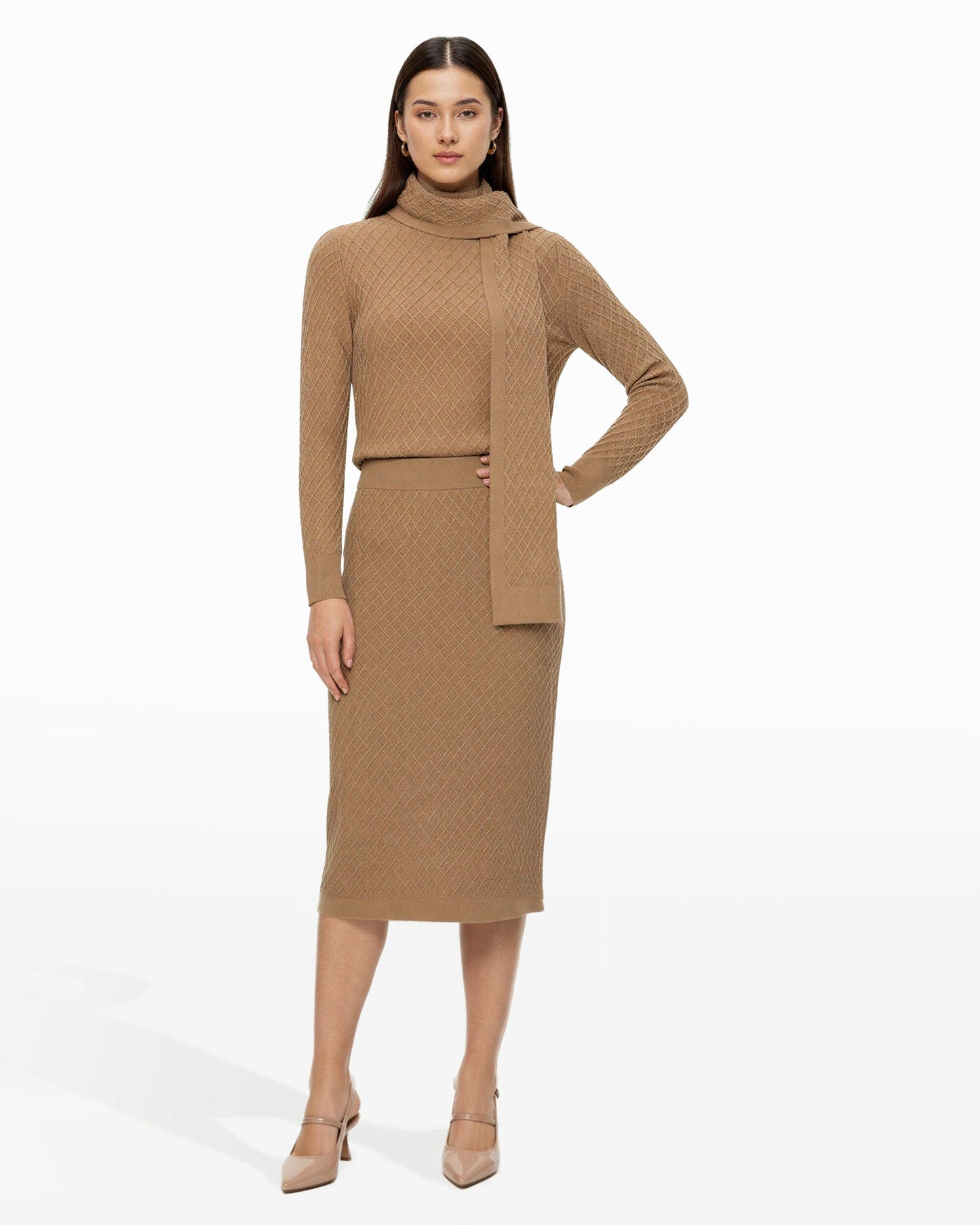Anne Klein Diamond Stitch Skirt Sweater Skirt| Anne klein