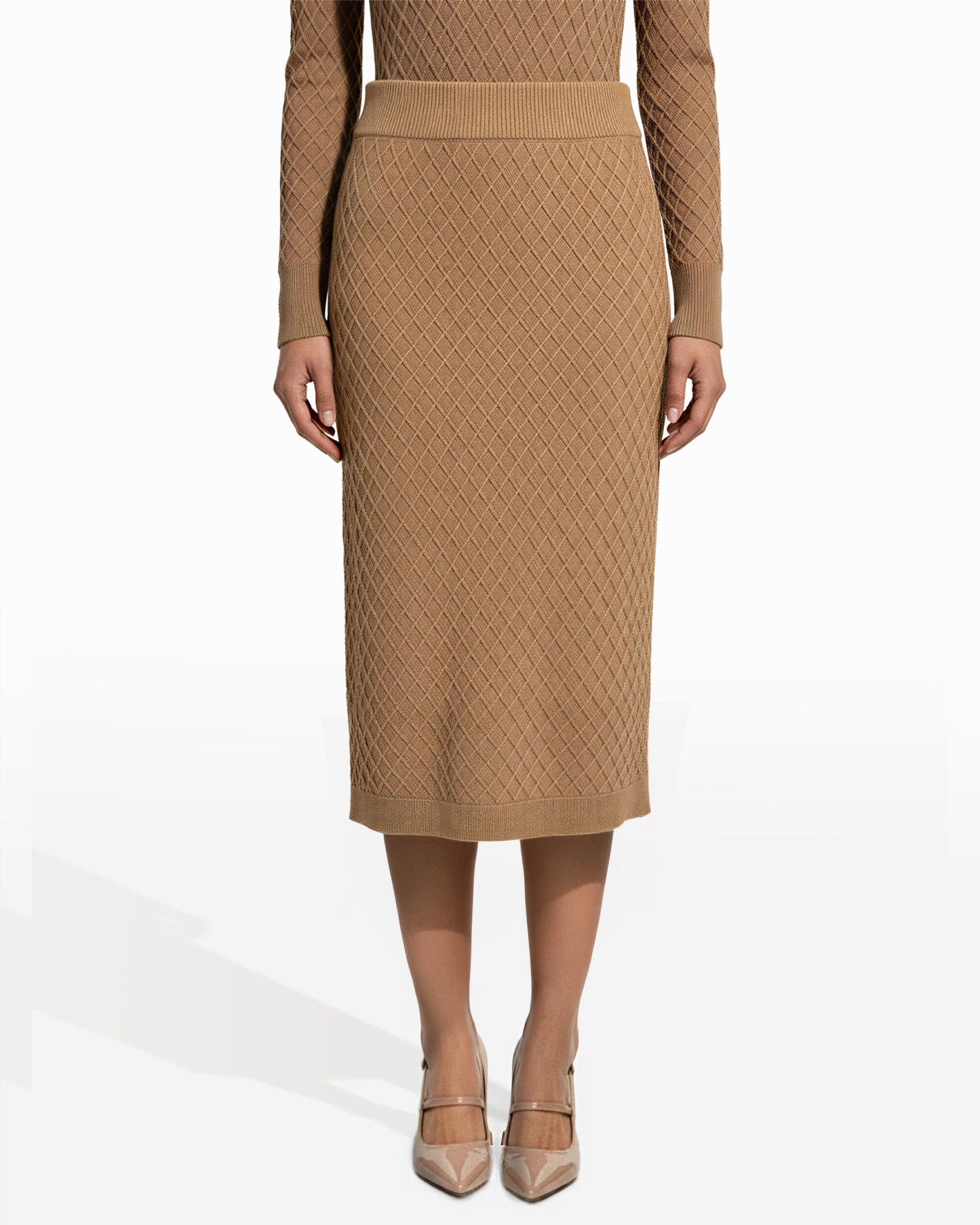 Anne Klein Diamond Stitch Skirt Sweater Skirt| Anne klein