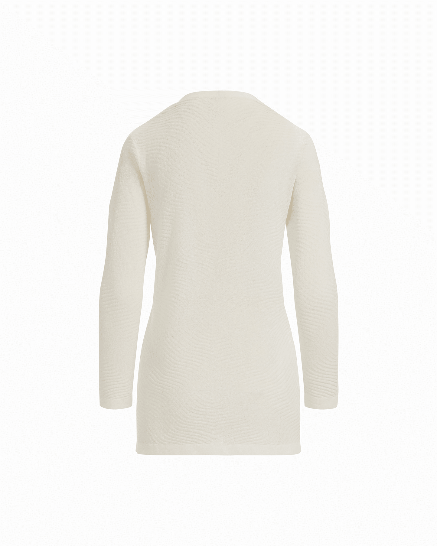 Anne Klein Plus Size Sheer Textured Stitch Long Open Front Cardigan in WHITE DOVE
