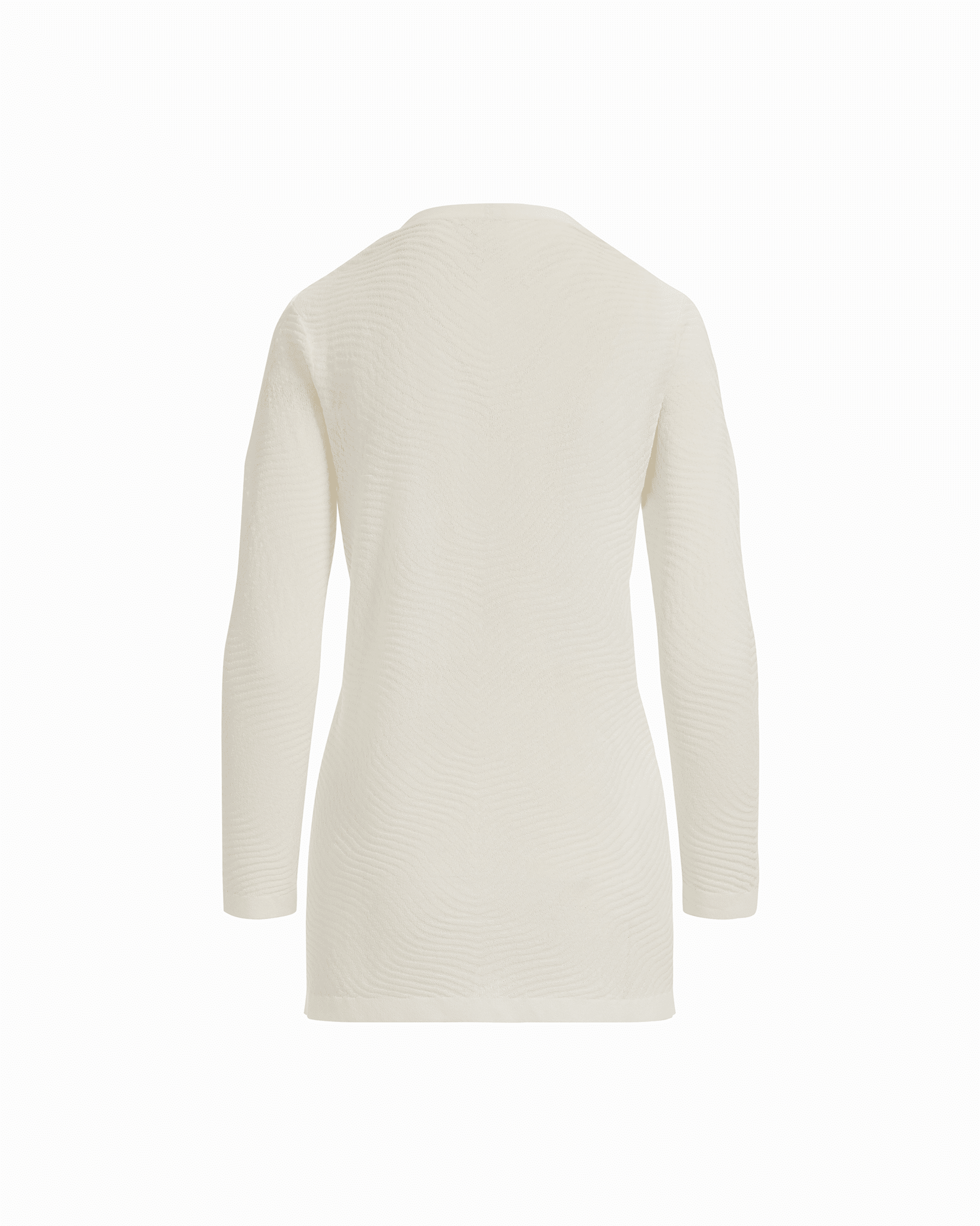 Anne Klein Plus Size Sheer Textured Stitch Long Open Front Cardigan in WHITE DOVE
