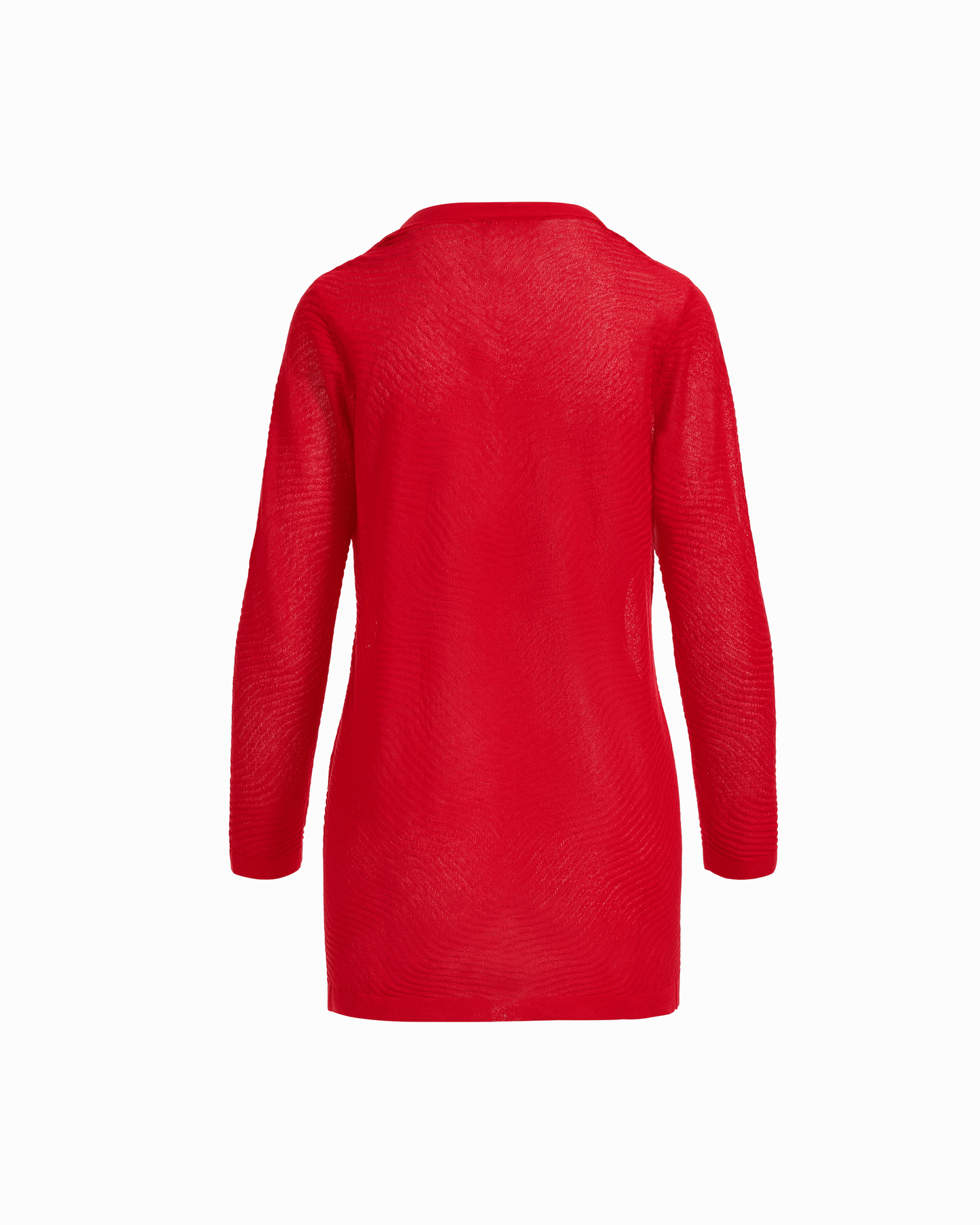 Anne Klein Sheer Textured Open Front Long Cardigan